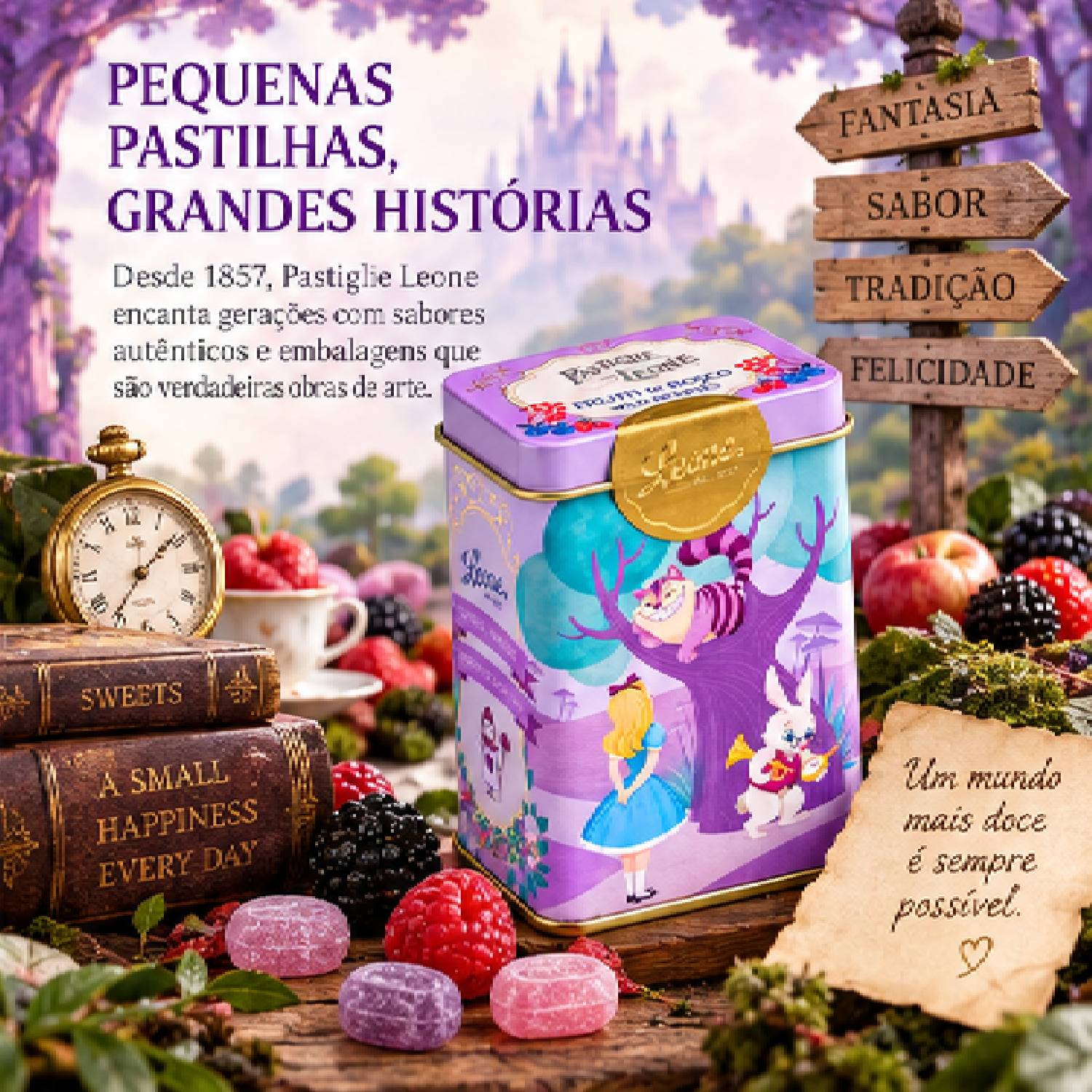 Pastilha Leone Coleção Era uma Vez Fr Vermelhas Alice 30g foto 8