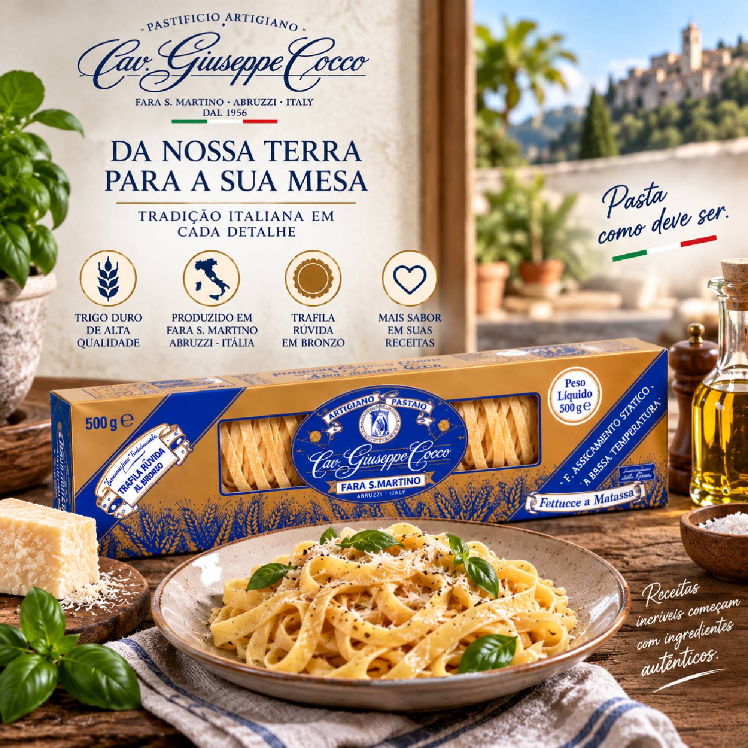 Kit 3 Massa Fettucce Antica Giuseppe Cocco Italiana 500g foto 4