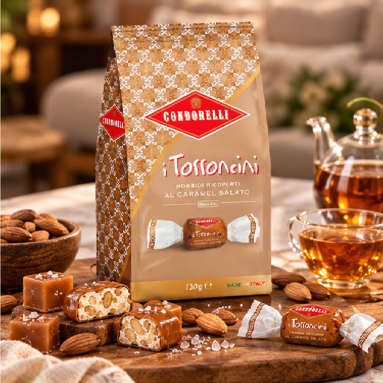 Torroncini Condorelli Caramelo Salgado Italiano 130g foto 7