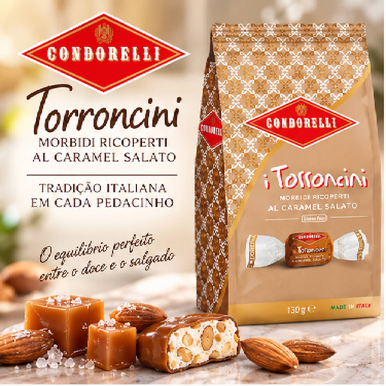 Torroncini Condorelli Caramelo Salgado Italiano 130g foto 8