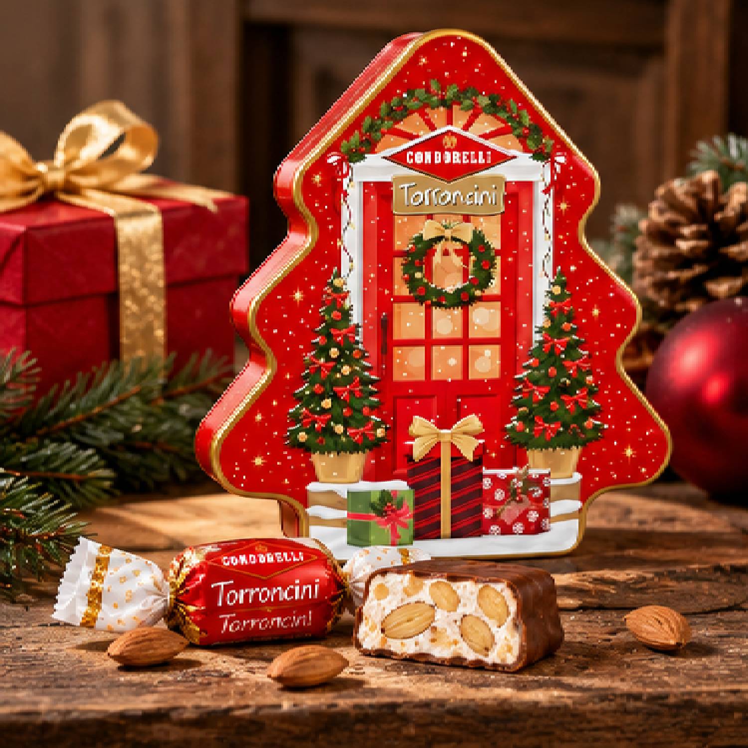 Torrone Condorelli Torroncini Lata Árvore de Natal 200g foto 5