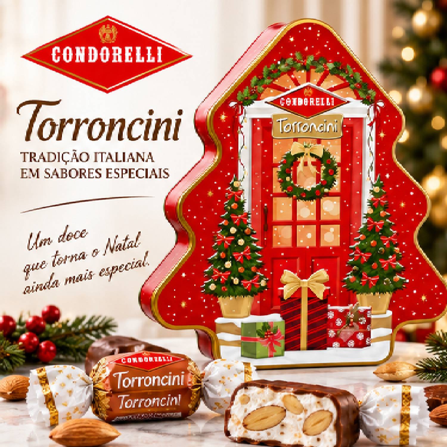 Torrone Condorelli Torroncini Lata Árvore de Natal 200g foto 8