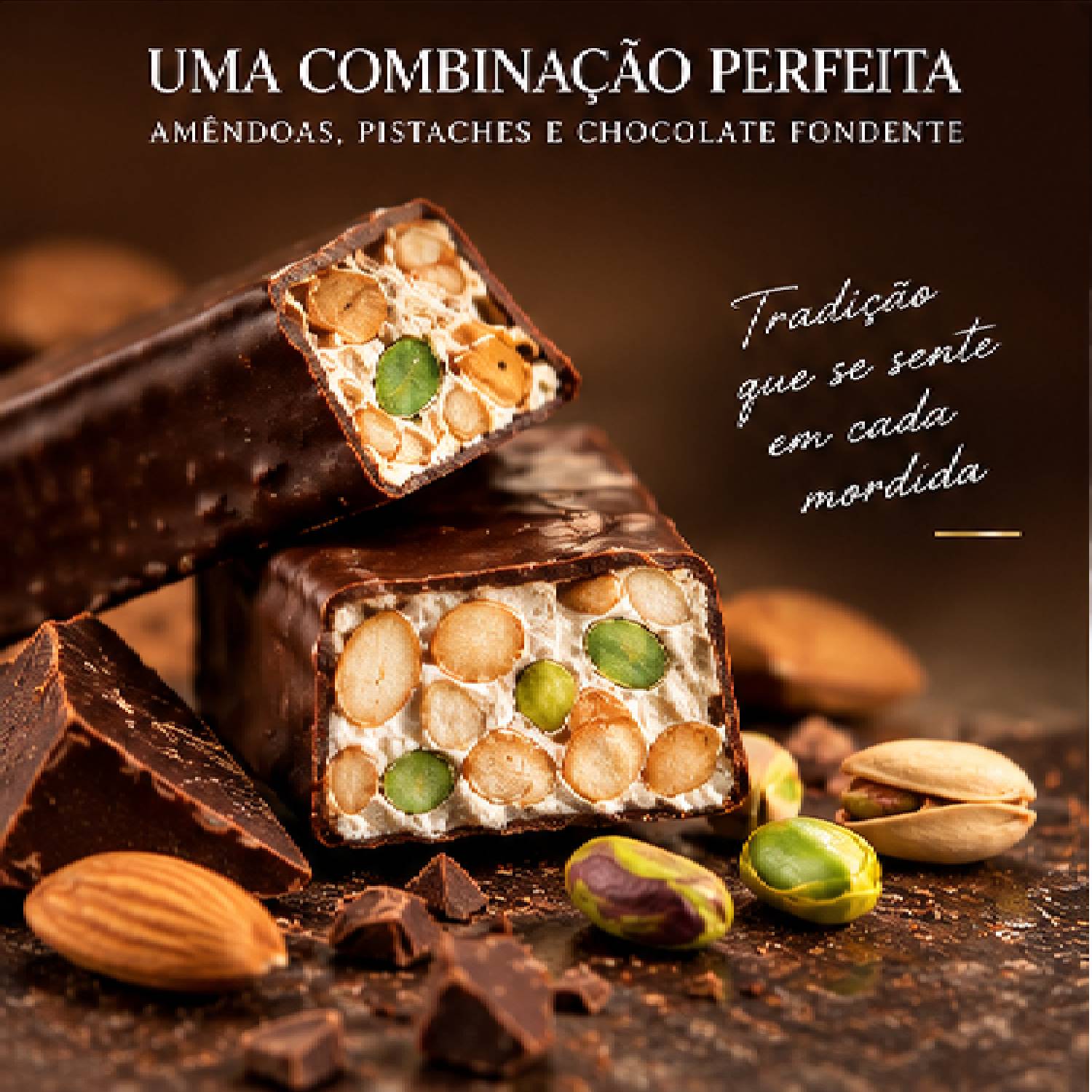 Torrone Condorelli Amêndoas Pistache Chocolate 100g foto 2