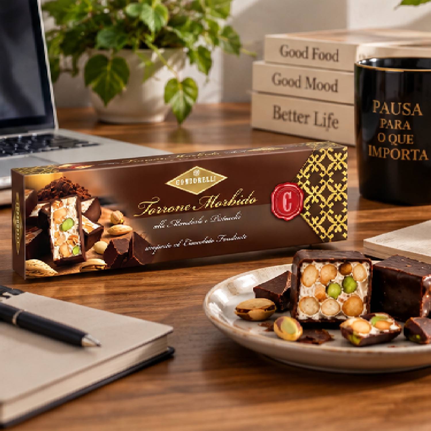 Torrone Condorelli Amêndoas Pistache Chocolate 100g foto 7