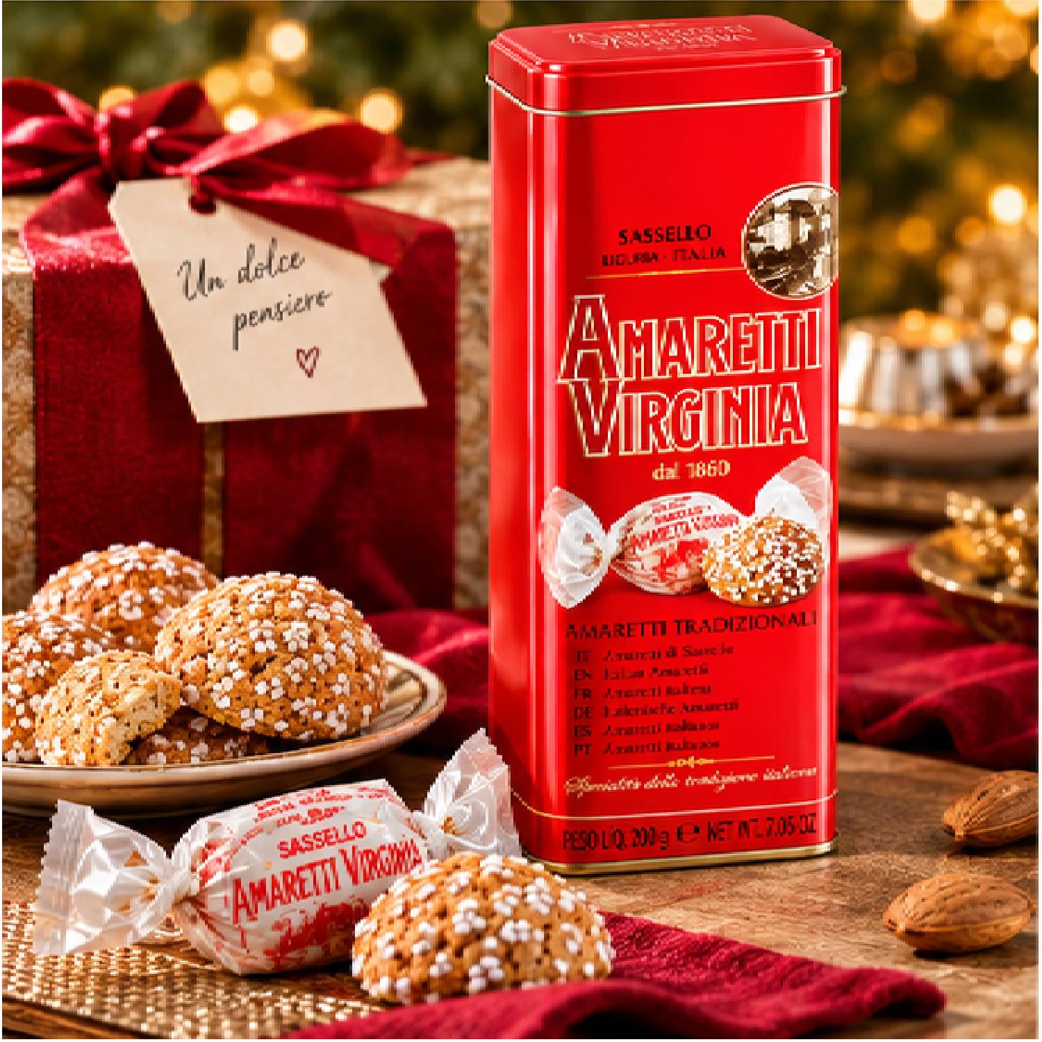Biscoitos Italianos Amaretti Croccanti Virginia Lata 200g foto 5