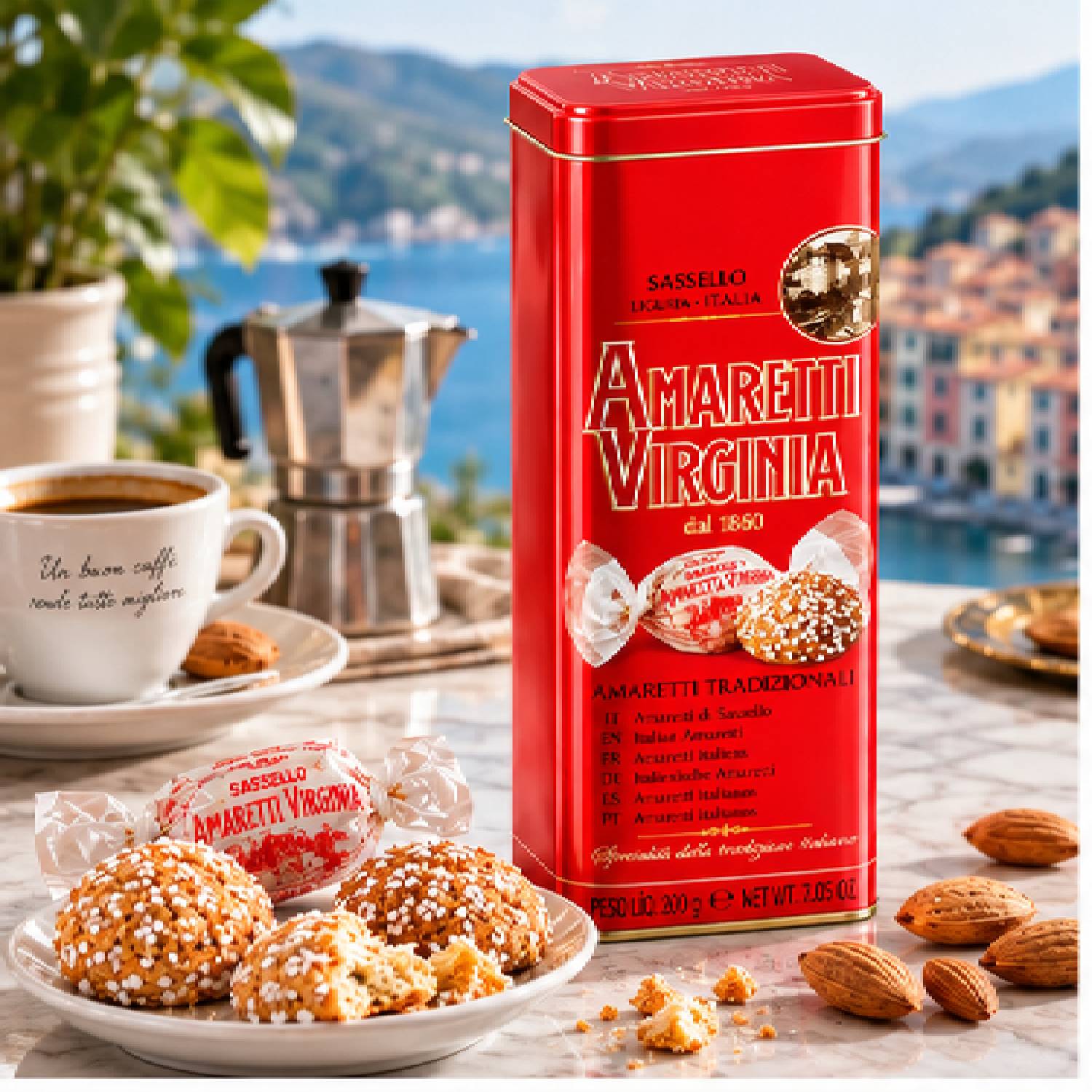 Biscoitos Italianos Amaretti Croccanti Virginia Lata 200g foto 7