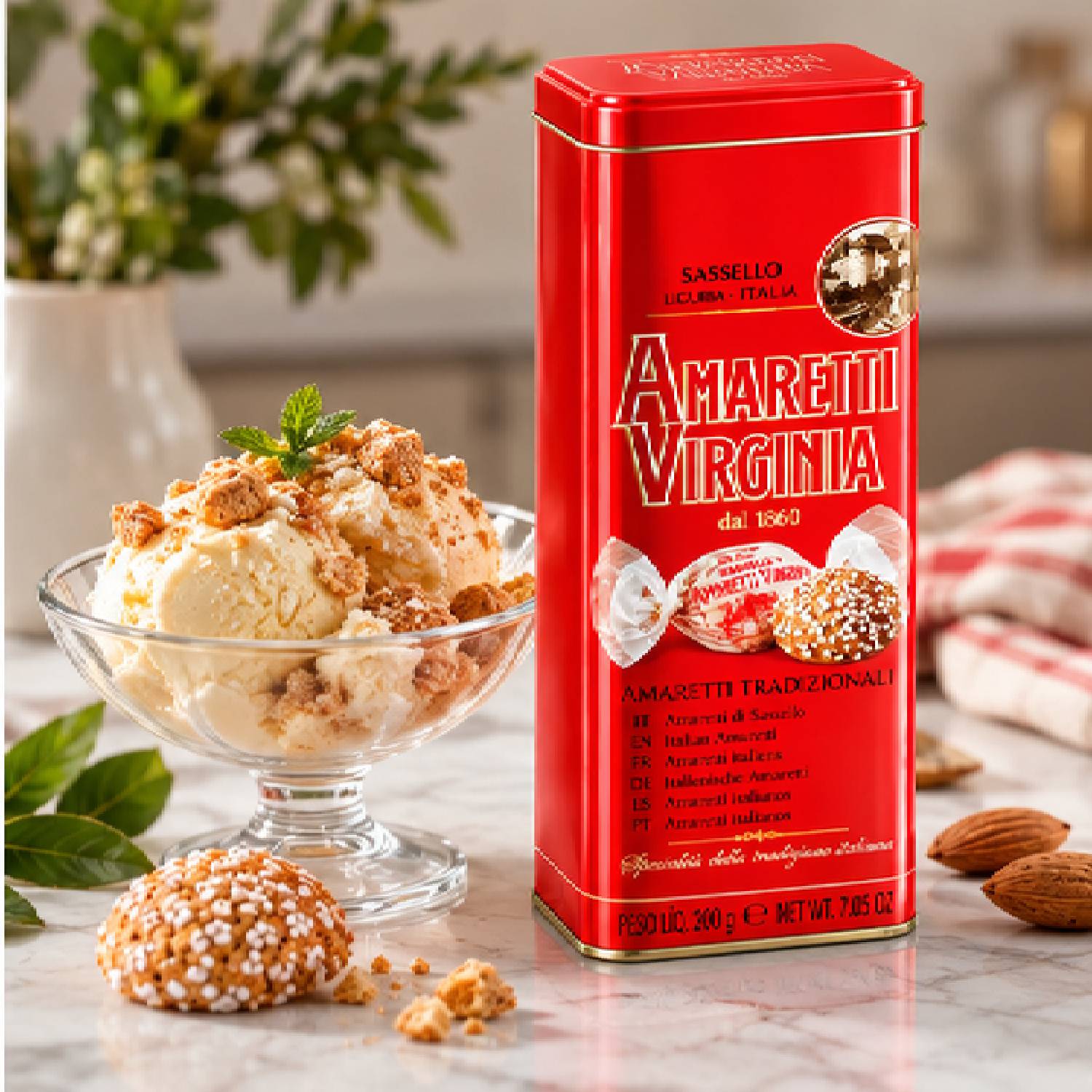 Biscoitos Italianos Amaretti Croccanti Virginia Lata 200g foto 9