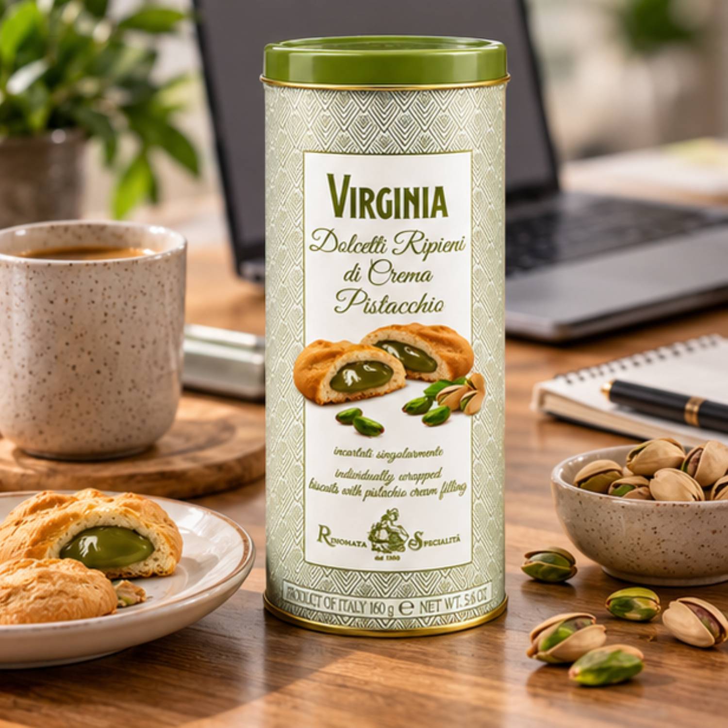Biscoito Virginia Recheado Creme de Pistache 160g foto 3