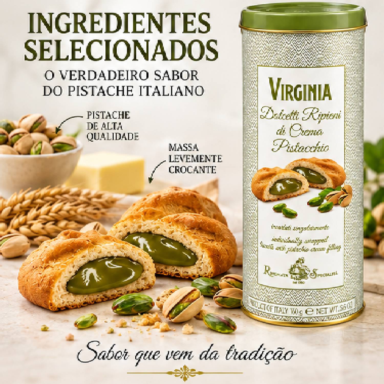 Biscoito Virginia Recheado Creme de Pistache 160g foto 6