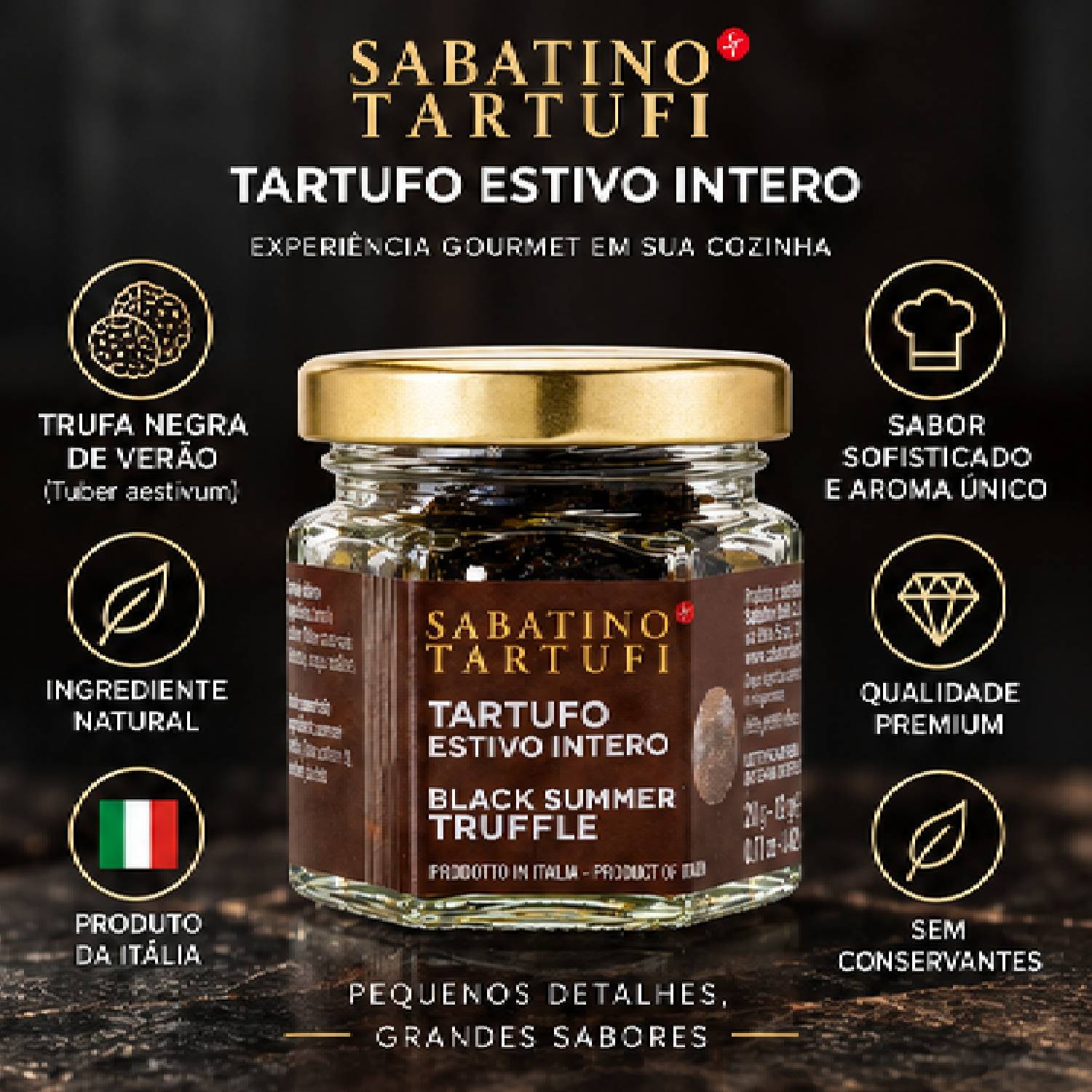 Trufa Negra de Verão Inteira Sabatino Tartufi 20g foto 4