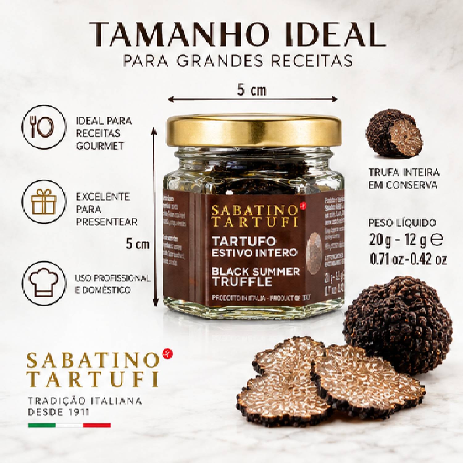 Trufa Negra de Verão Inteira Sabatino Tartufi 20g foto 6