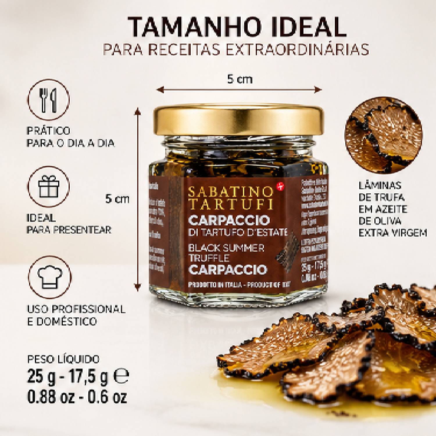 Carpaccio de Trufa Negra de Verão SABATINO 25g foto 2