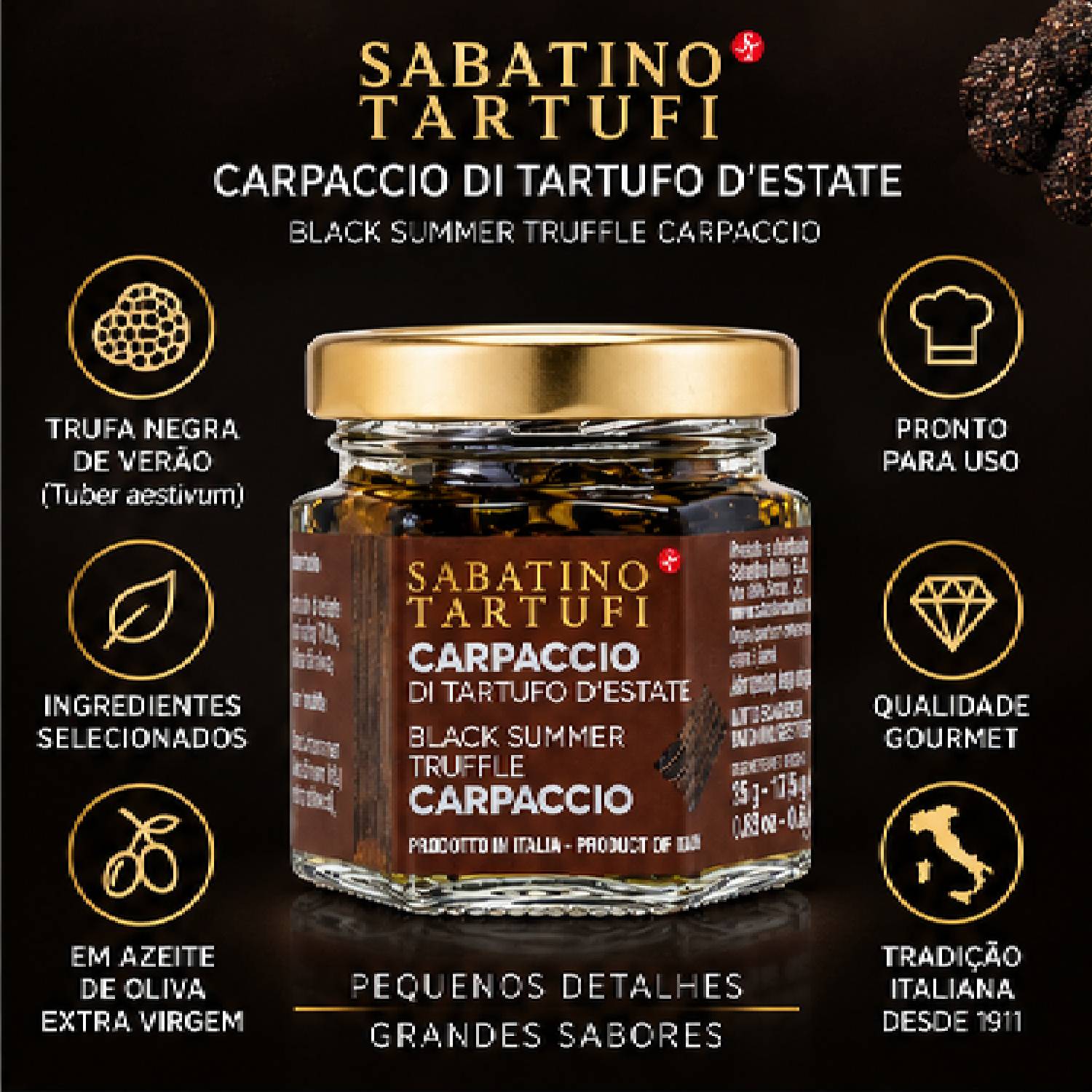 Carpaccio de Trufa Negra de Verão SABATINO 25g foto 8