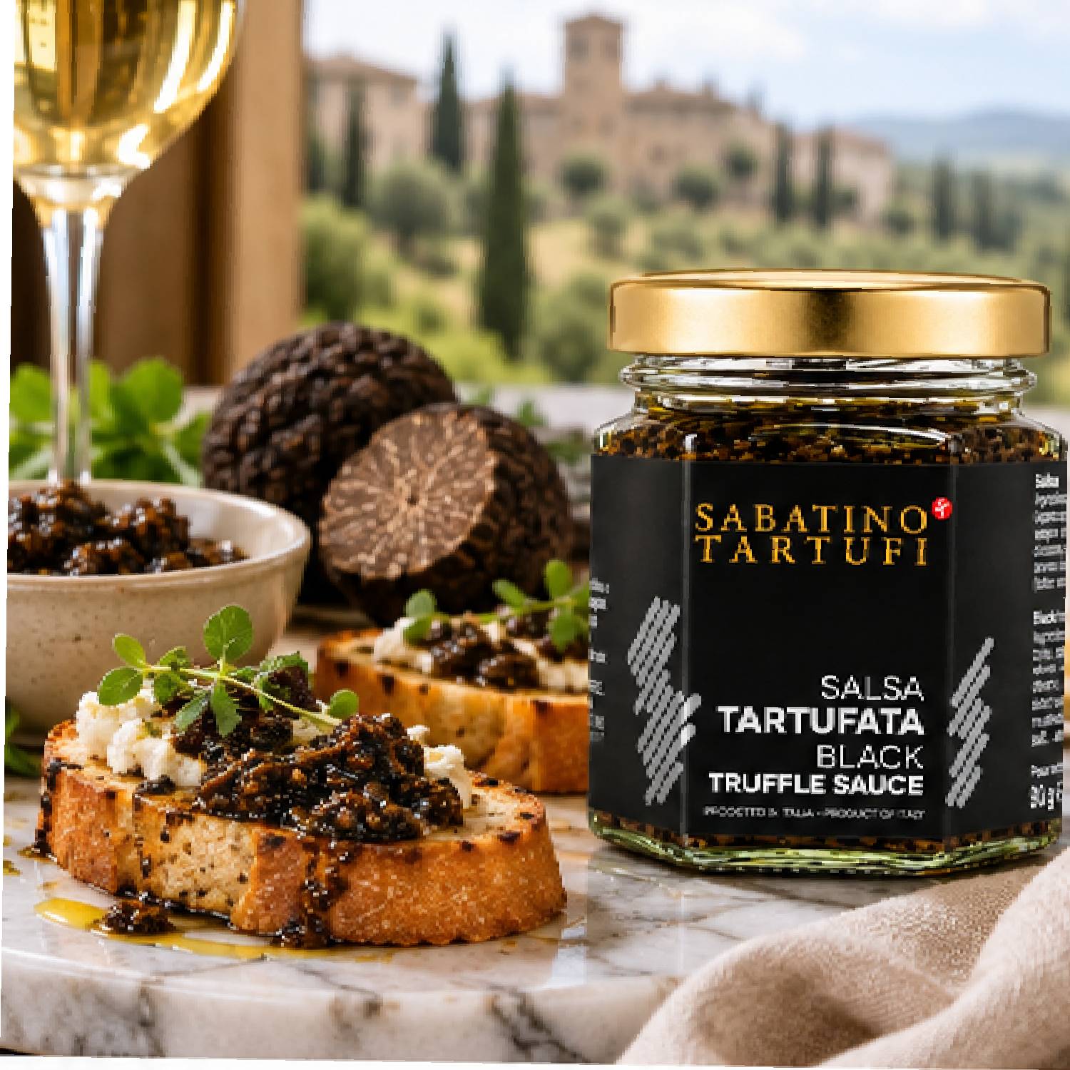 Molho de Trufa Negra Sabatino Tartufi Salsa Tartufata 90g foto 5