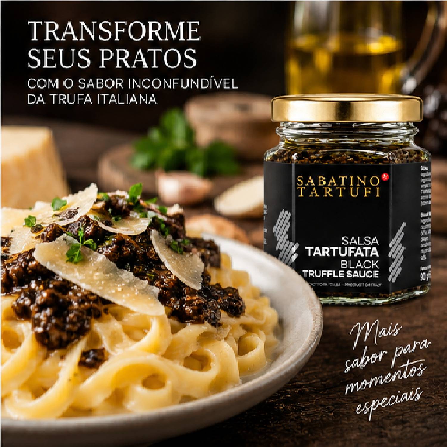 Molho de Trufa Negra Sabatino Tartufi Salsa Tartufata 90g foto 8