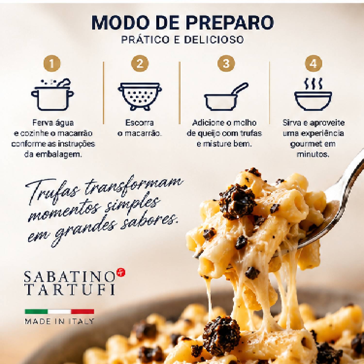 Mac & Cheese com Trufas Sabatino Tartufi 260g foto 2