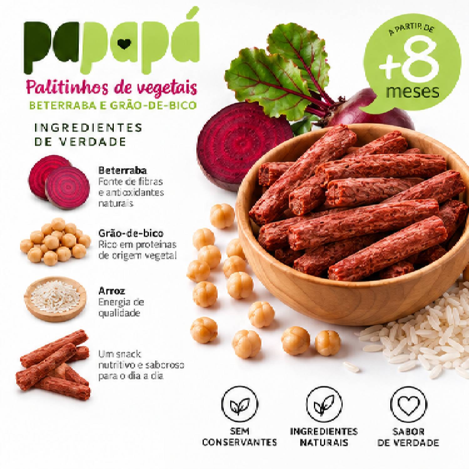 Palitinho Orgânico de Beterraba PAPAPÁ 20g foto 2