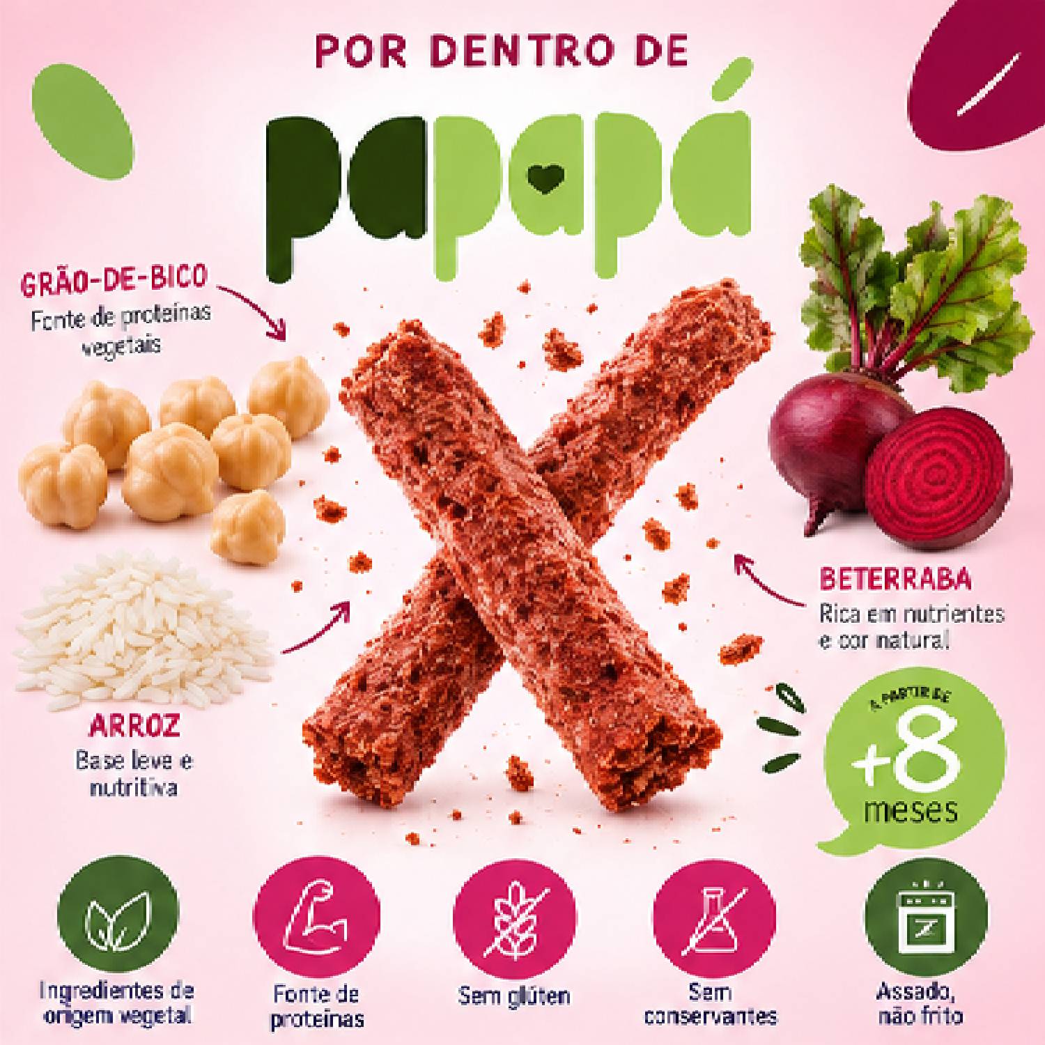 kit 6 Palitinho Orgânico de Beterraba PAPAPÁ 20g foto 6