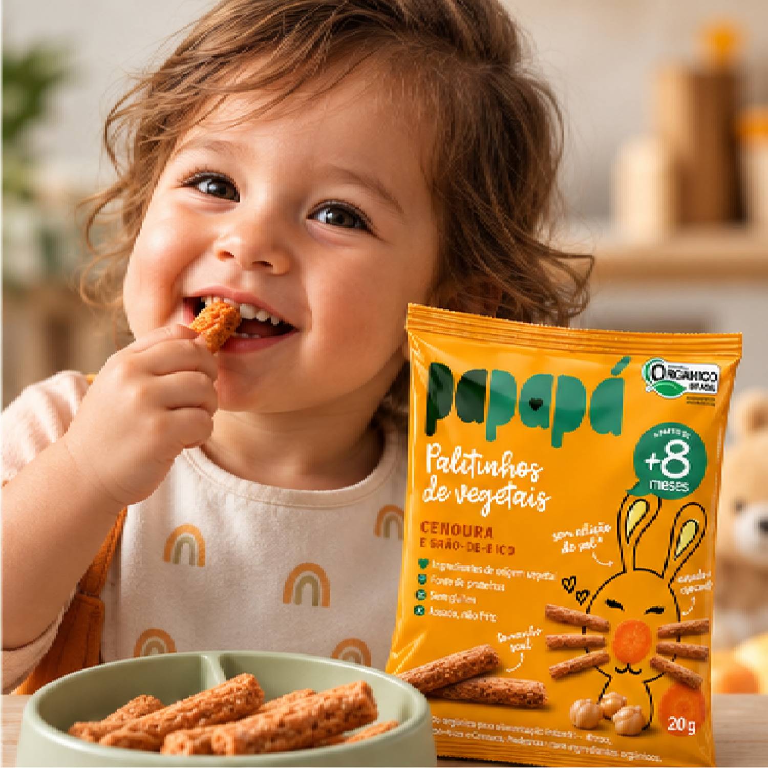 Kit 6 Palitinho Orgânico de Cenoura PAPAPÁ 20g foto 6