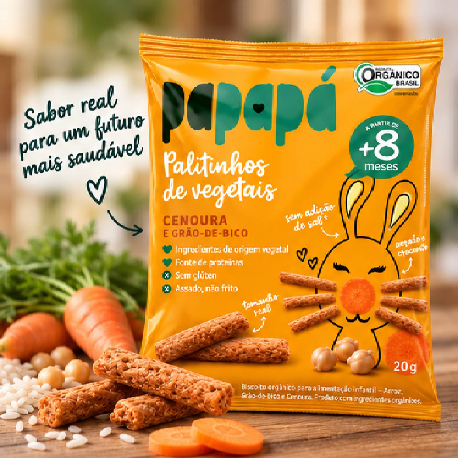 Kit 6 Palitinho Orgânico de Cenoura PAPAPÁ 20g foto 7