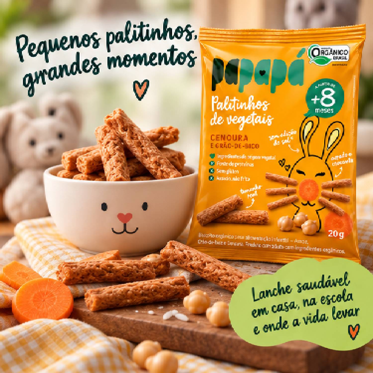 Kit 12 Palitinho Orgânico de Cenoura PAPAPÁ 20g foto 8