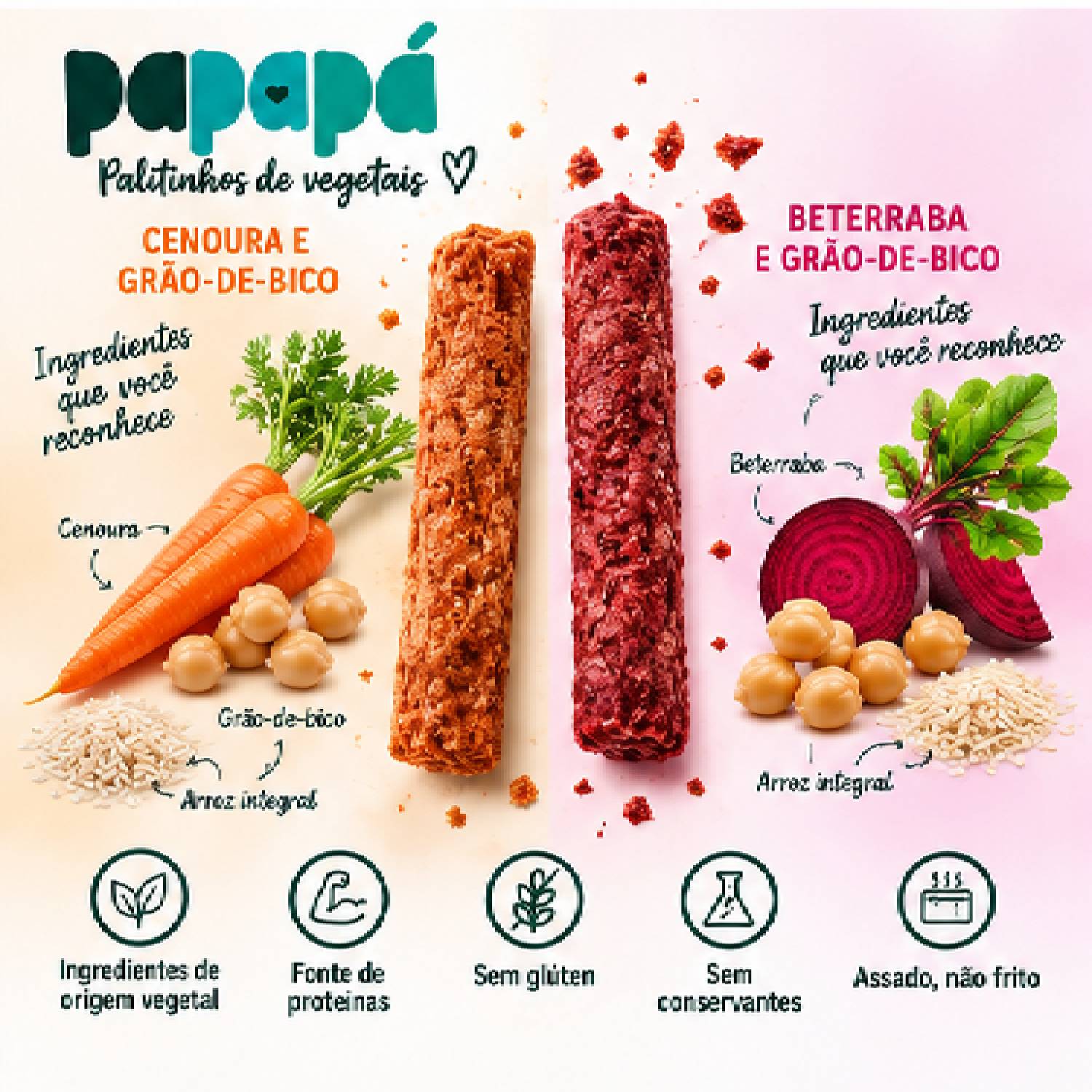 Kit Escolar 24 Palitinho Orgânico PAPAPÁ Cenoura e Beter 20g foto 4