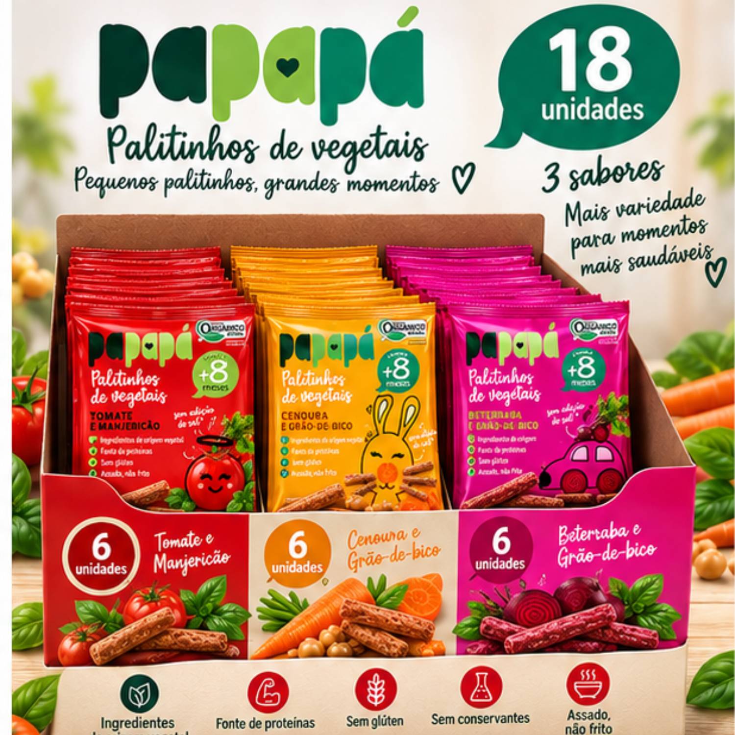 Kit Escolar Misto18 Palitinho Orgânico PAPAPÁ 20g foto 2