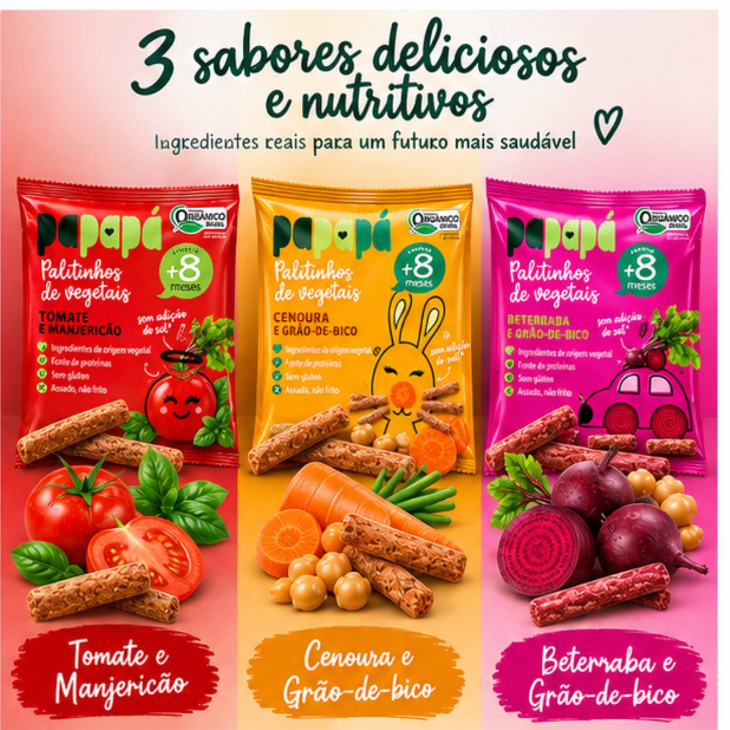 Kit Escolar Misto18 Palitinho Orgânico PAPAPÁ 20g foto 3