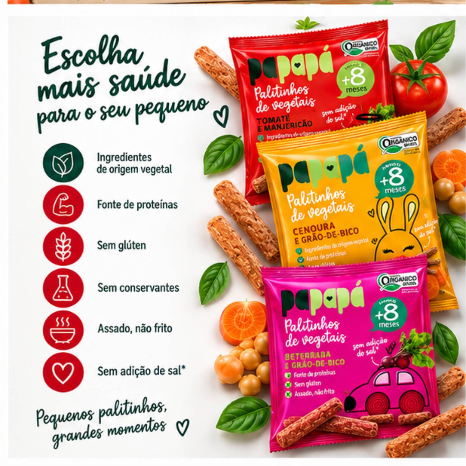 Kit Escolar Misto18 Palitinho Orgânico PAPAPÁ 20g foto 4