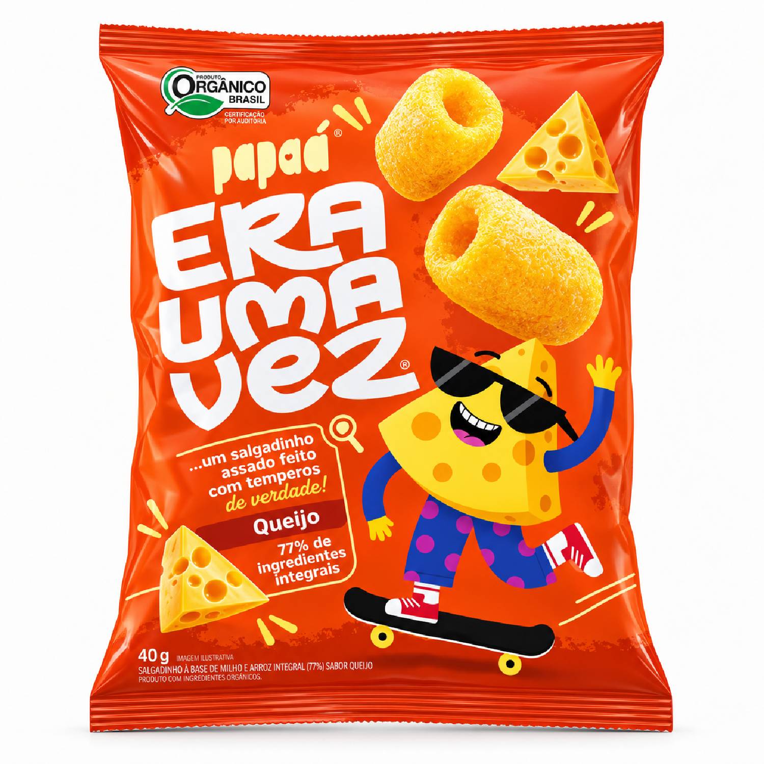 Salgadinho Int. Orgânico Queijo PAPAPÁ Era Uma Vez 40g