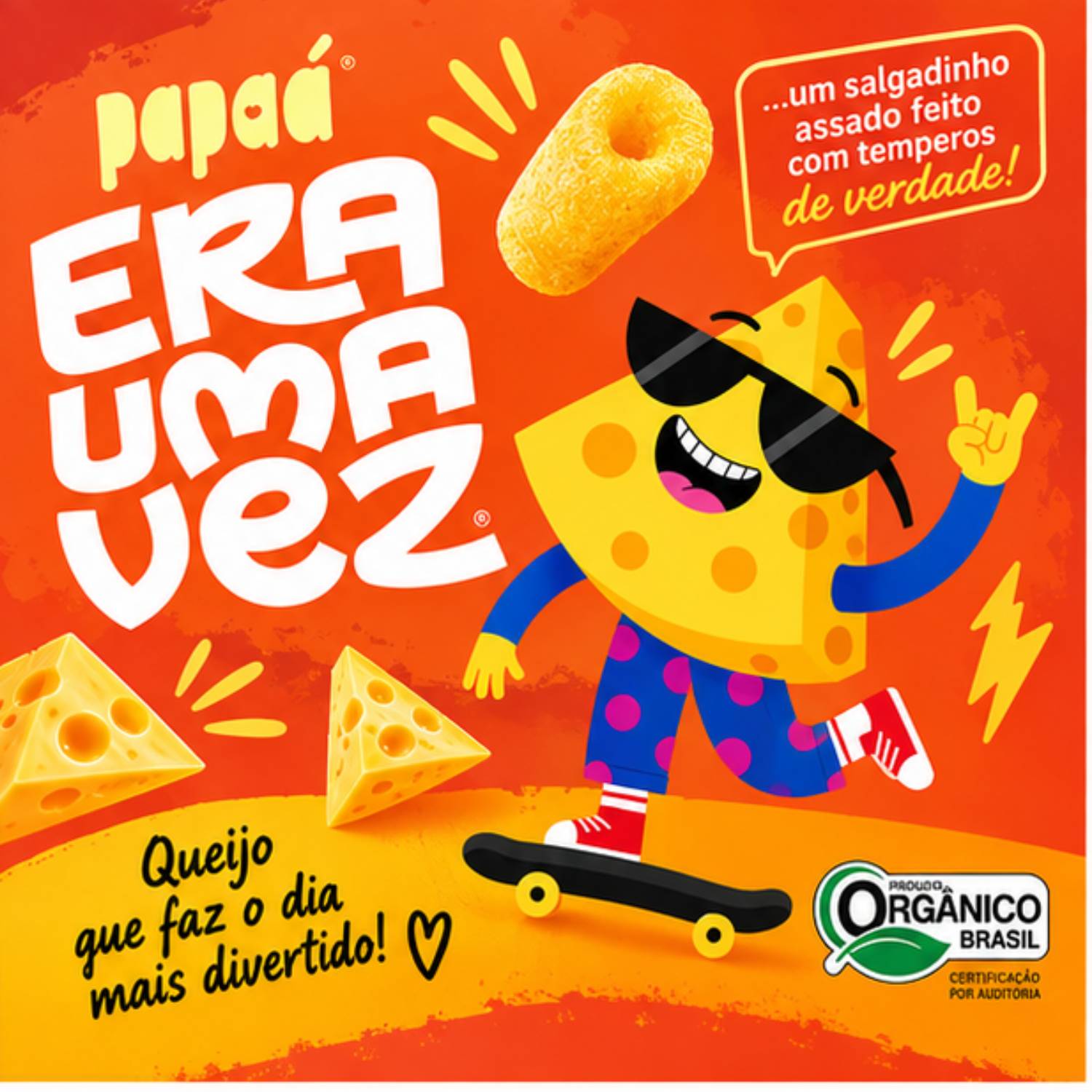 Salgadinho Int. Orgânico Queijo PAPAPÁ Era Uma Vez 40g foto 5