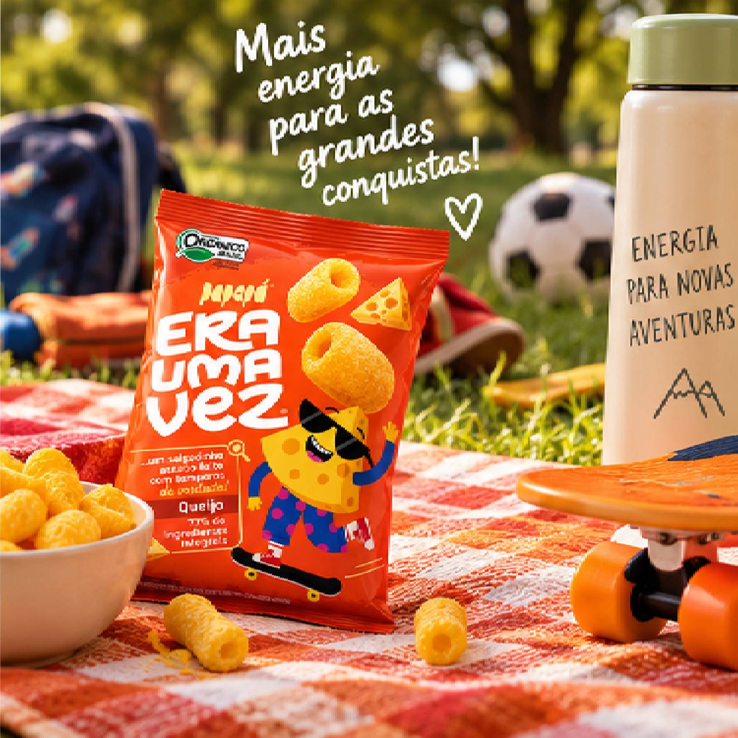 Kit 12 Salgadinho Int Orgânico Queijo PAPAPÁ Era Uma Vez 40g foto 3