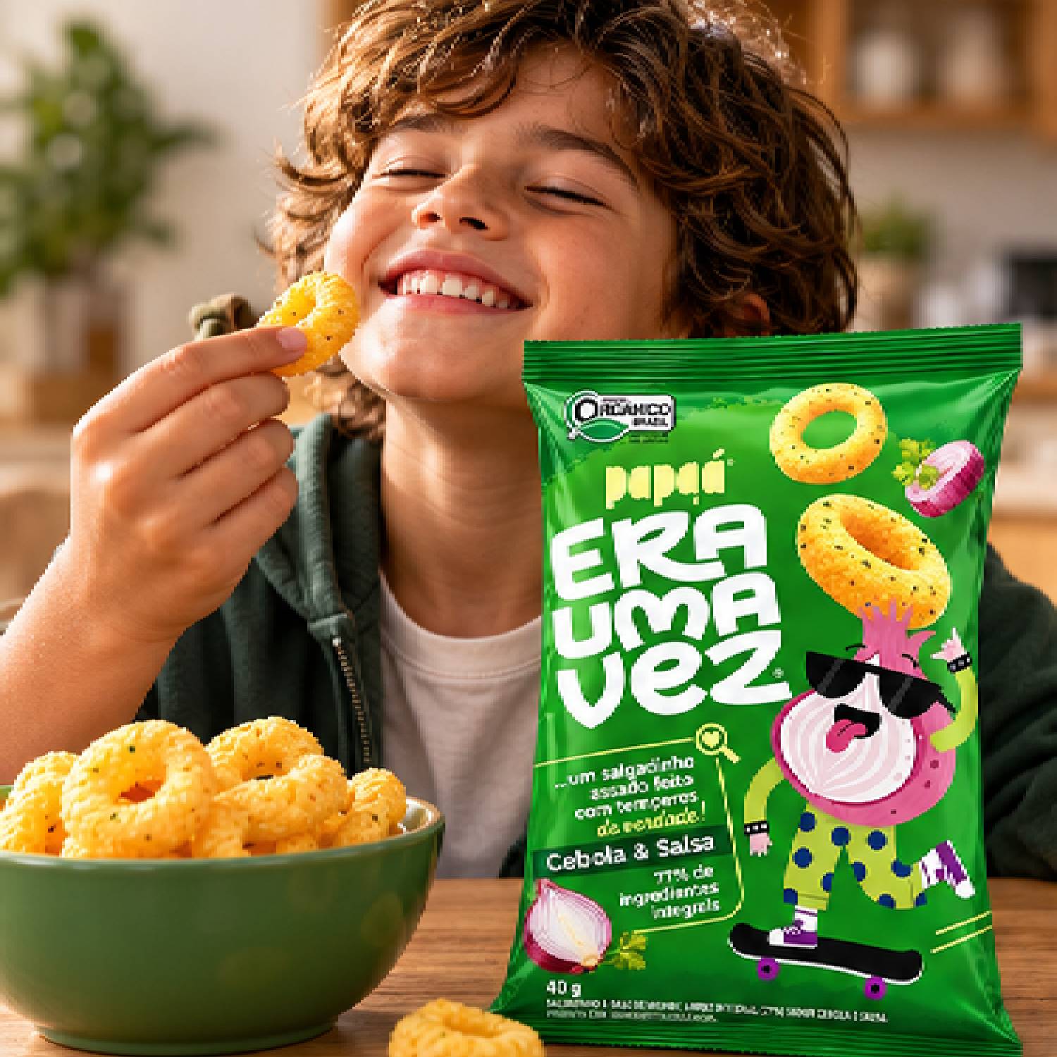 Salgadinho Integral Orgânico Cebola e Salsa PAPAPÁ 40g foto 8