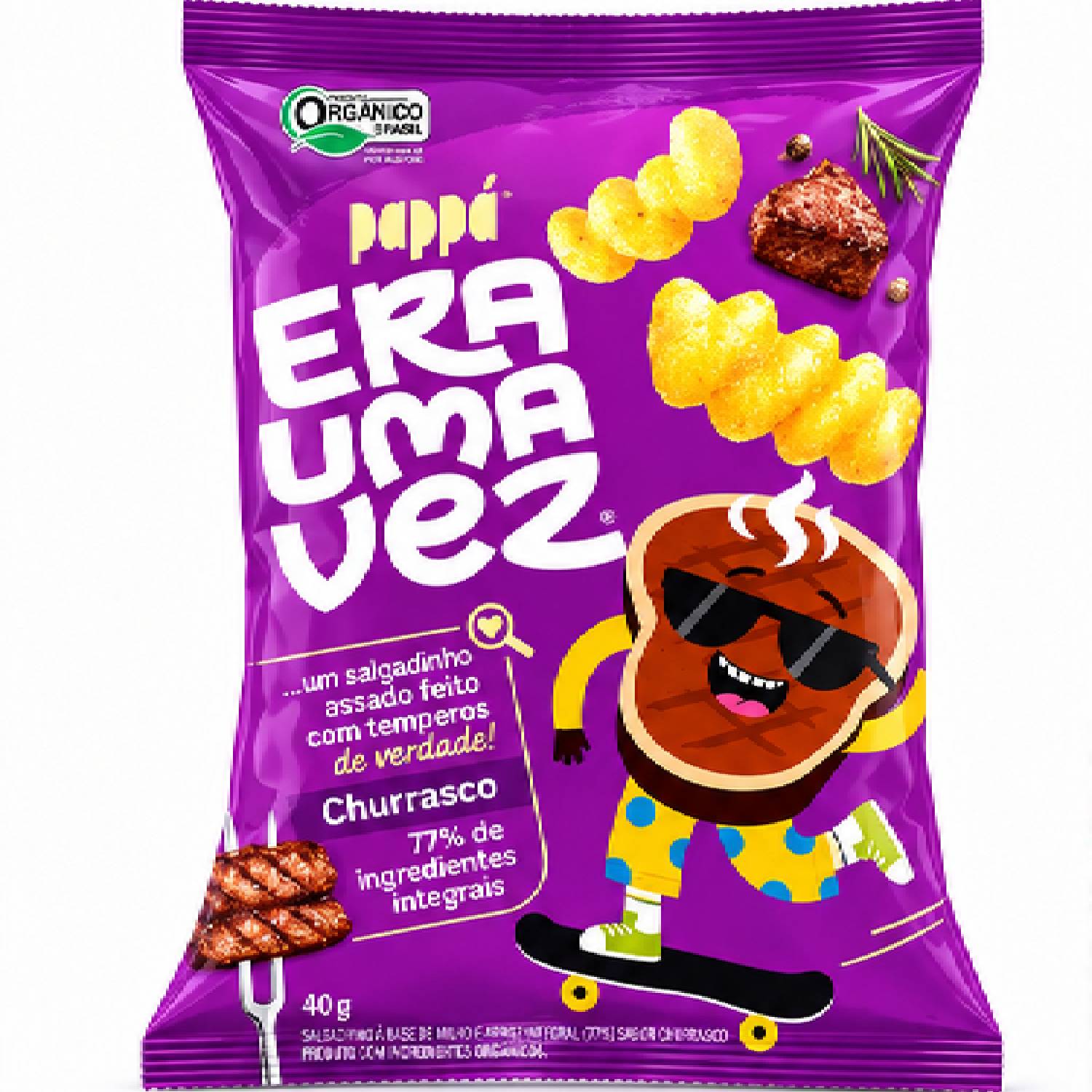 Salgadinho Integral Orgânico Churrasco PAPAPÁ 40g