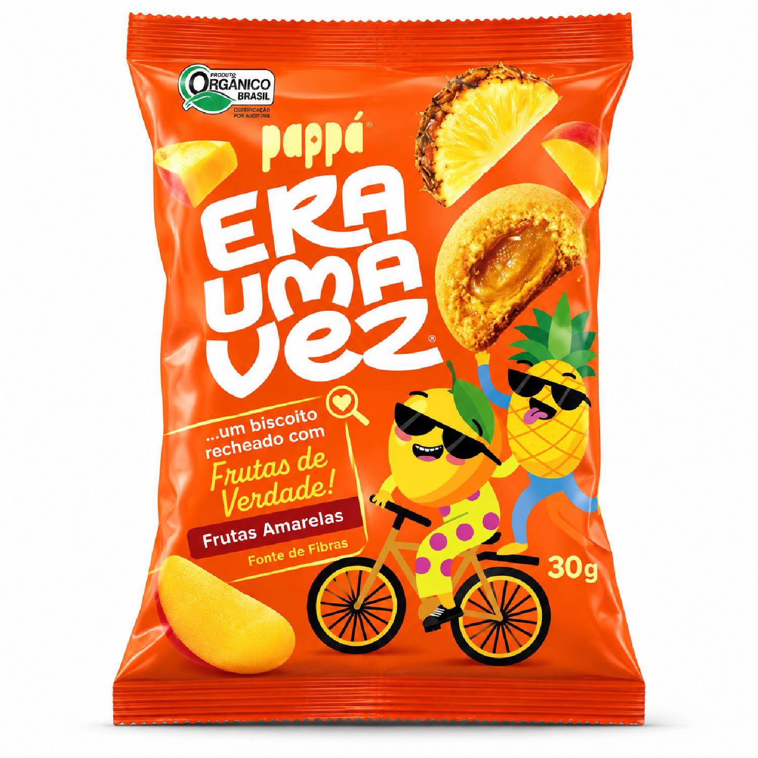 Biscoito Recheado Frutas Amarelas PAPAPÁ 30g