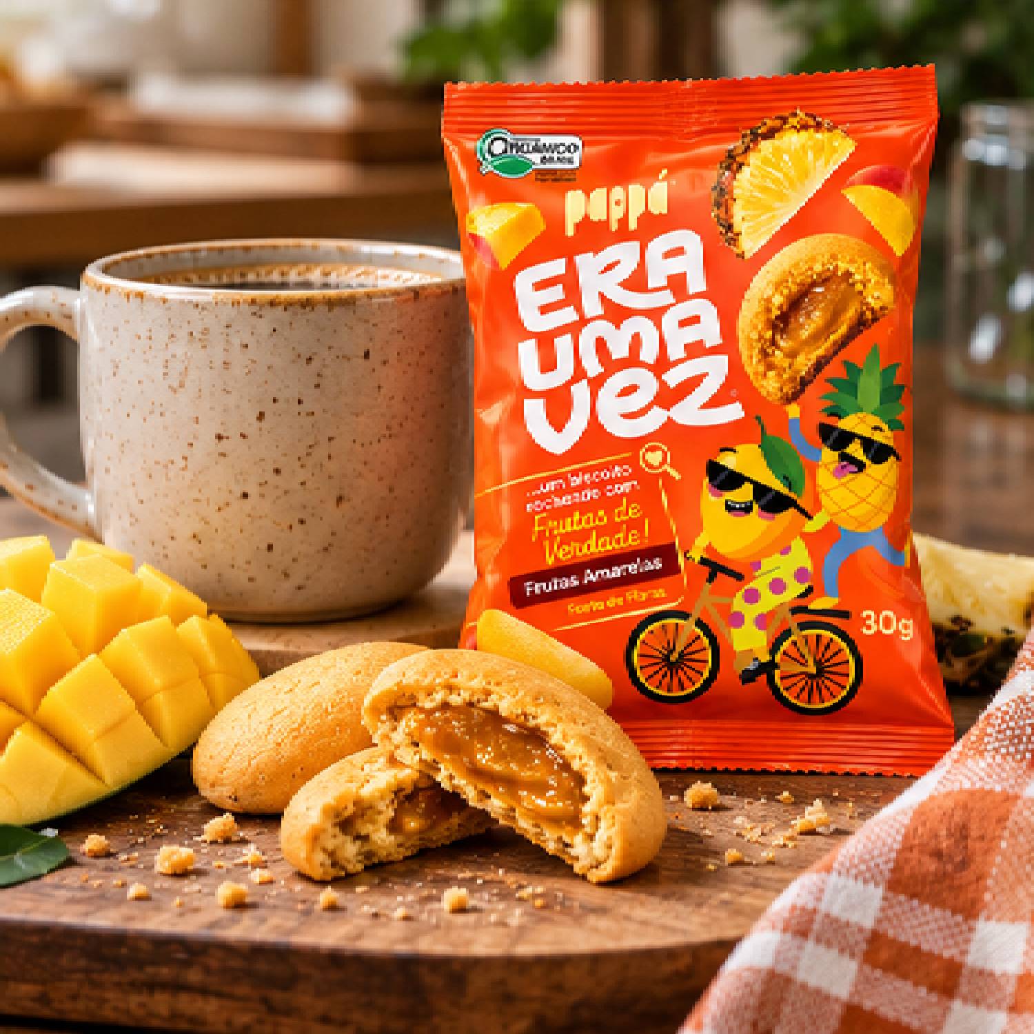 Biscoito Recheado Frutas Amarelas PAPAPÁ 30g foto 3