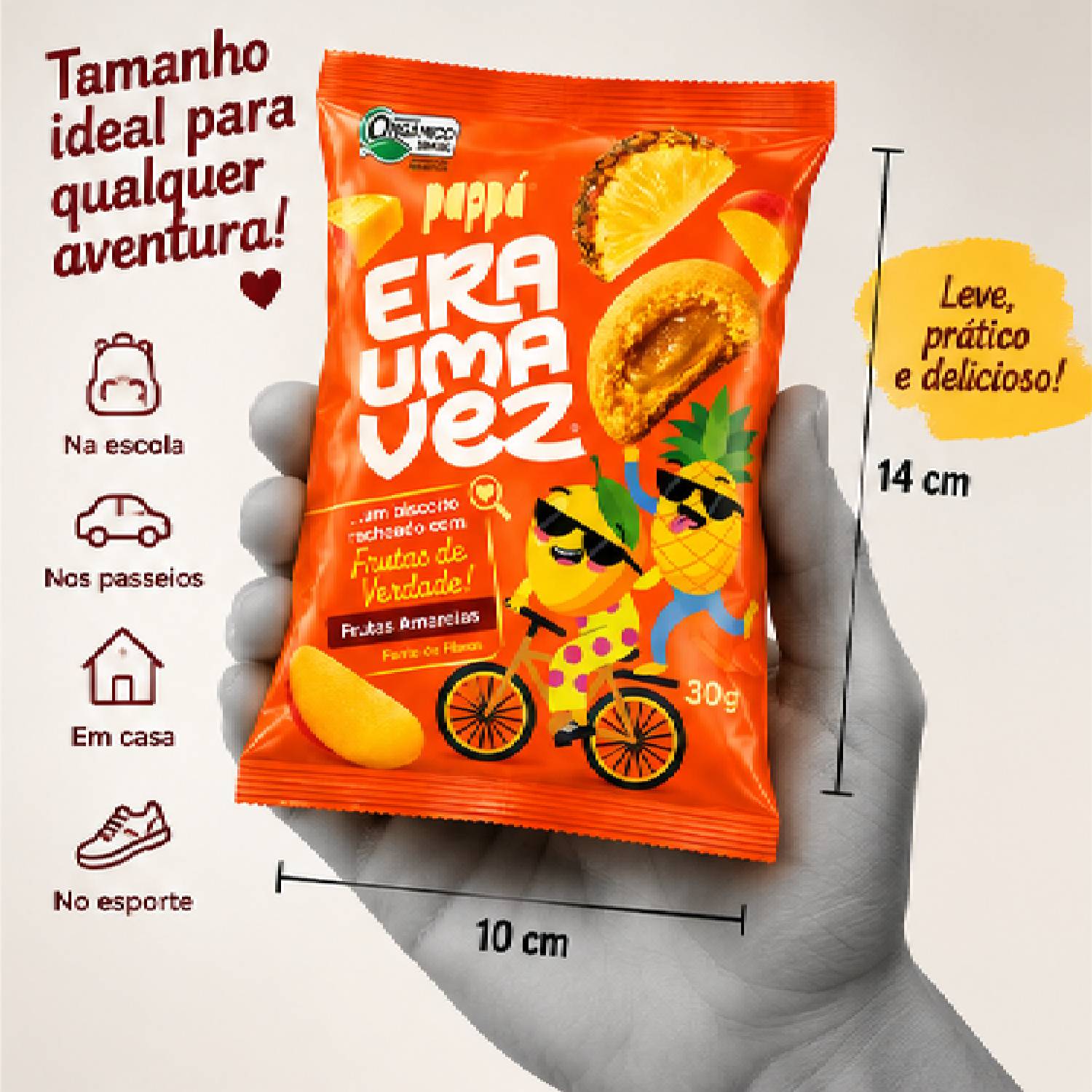 Biscoito Recheado Frutas Amarelas PAPAPÁ 30g foto 4