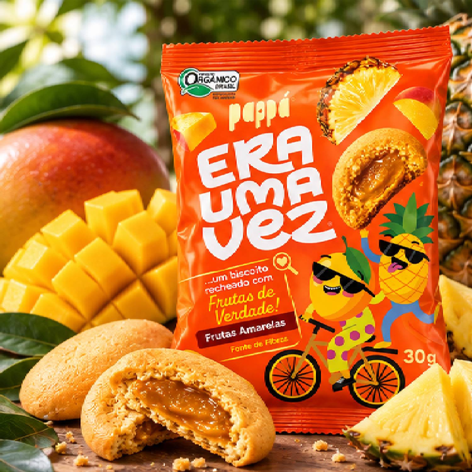 Biscoito Recheado Frutas Amarelas PAPAPÁ 30g foto 6