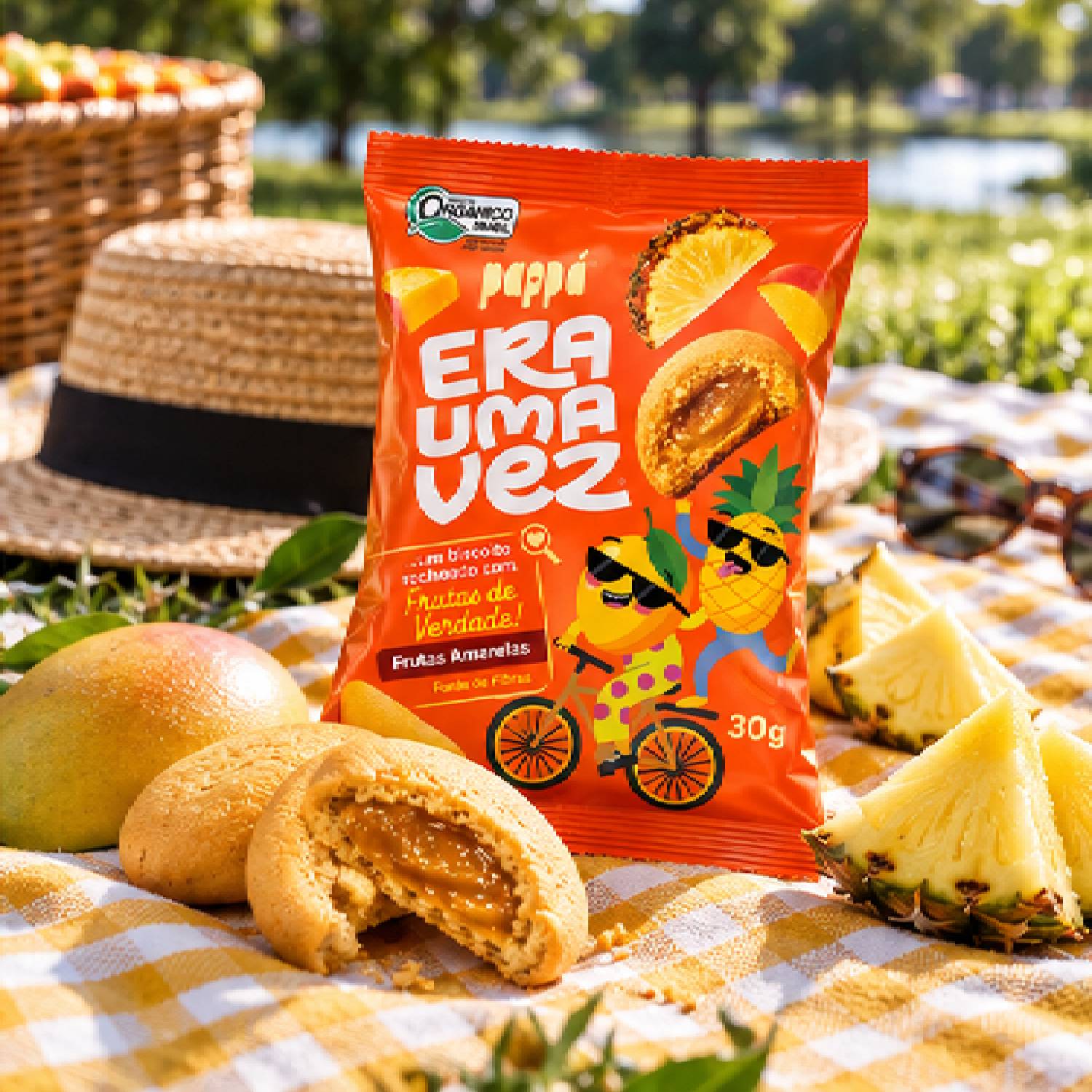 Kit 6 Biscoito Recheado Frutas Amarelas PAPAPÁ 30g foto 7