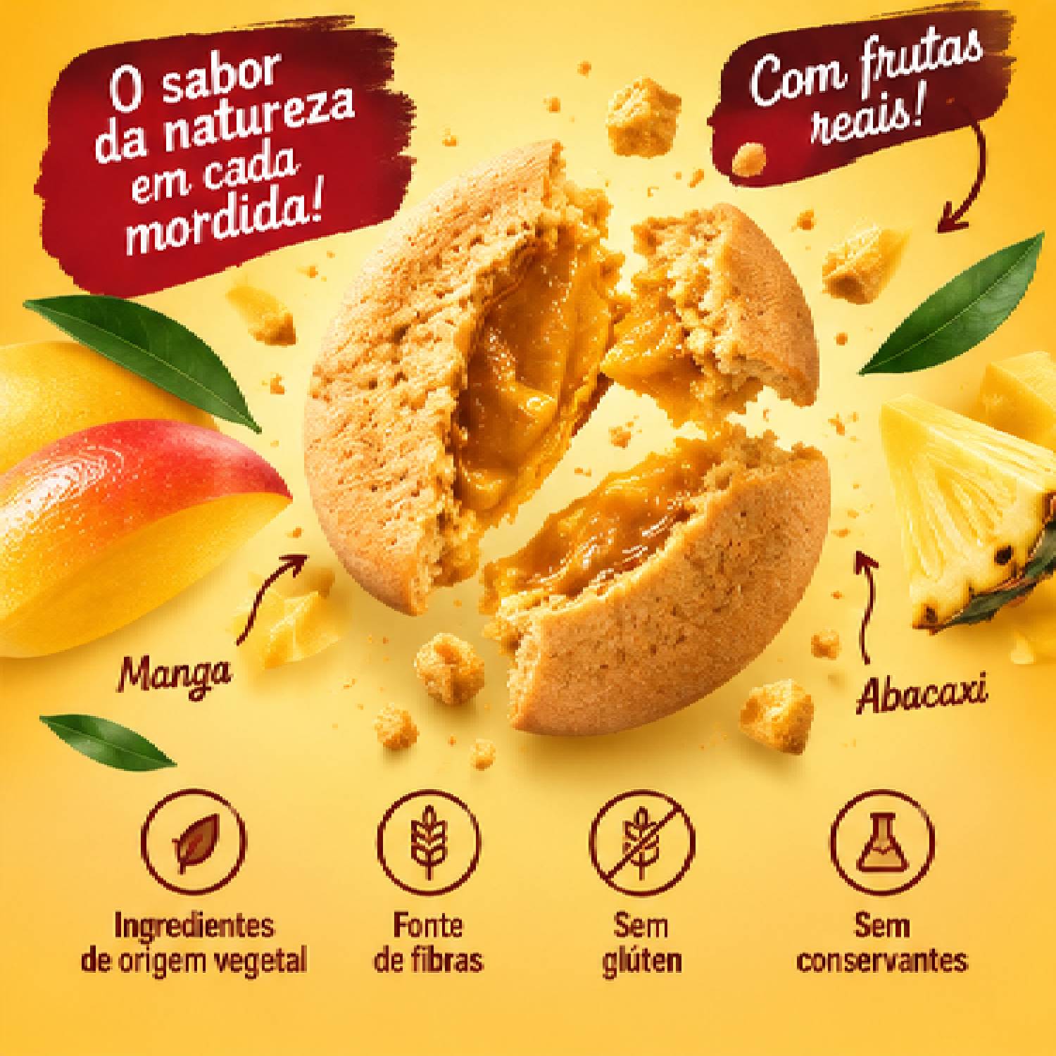Kit 6 Biscoito Recheado Frutas Amarelas PAPAPÁ 30g foto 9