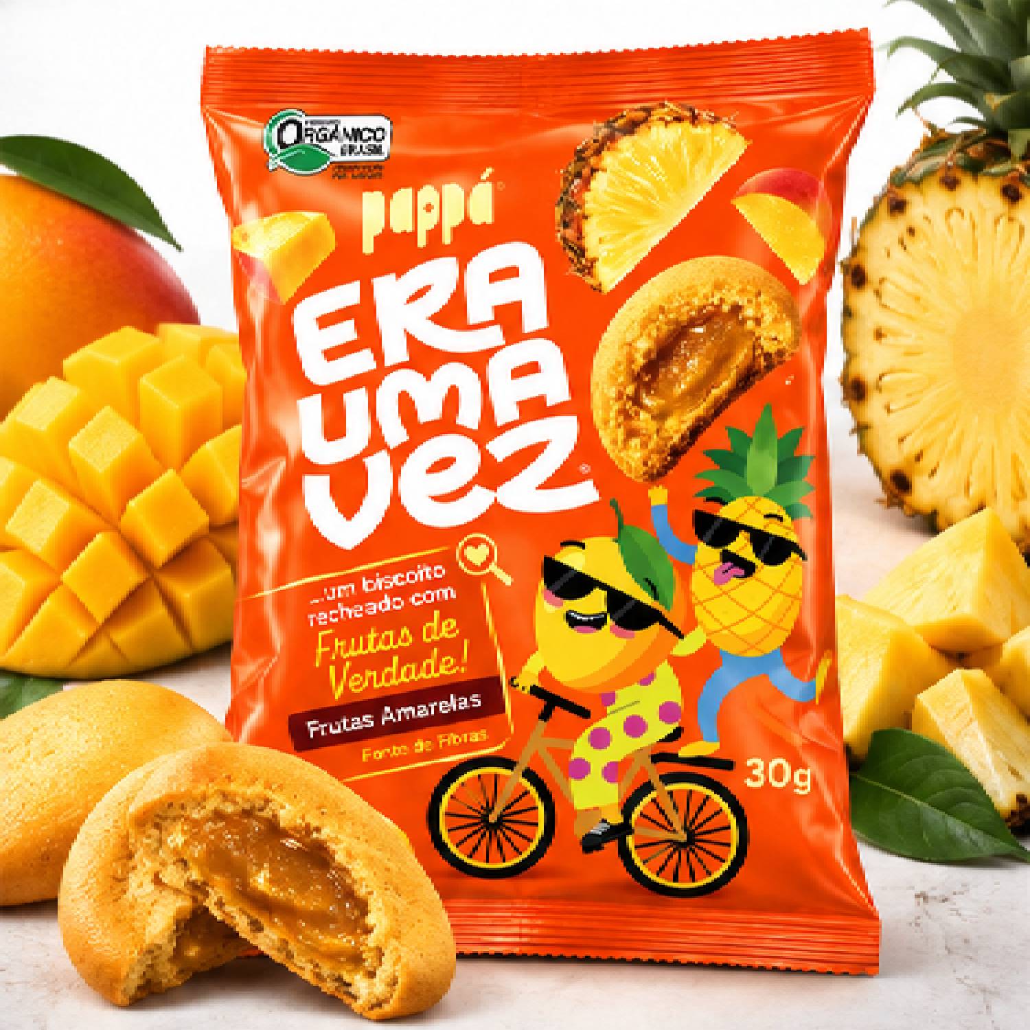 Kit 12 Biscoito Recheado Frutas Amarelas PAPAPÁ 30g foto 8