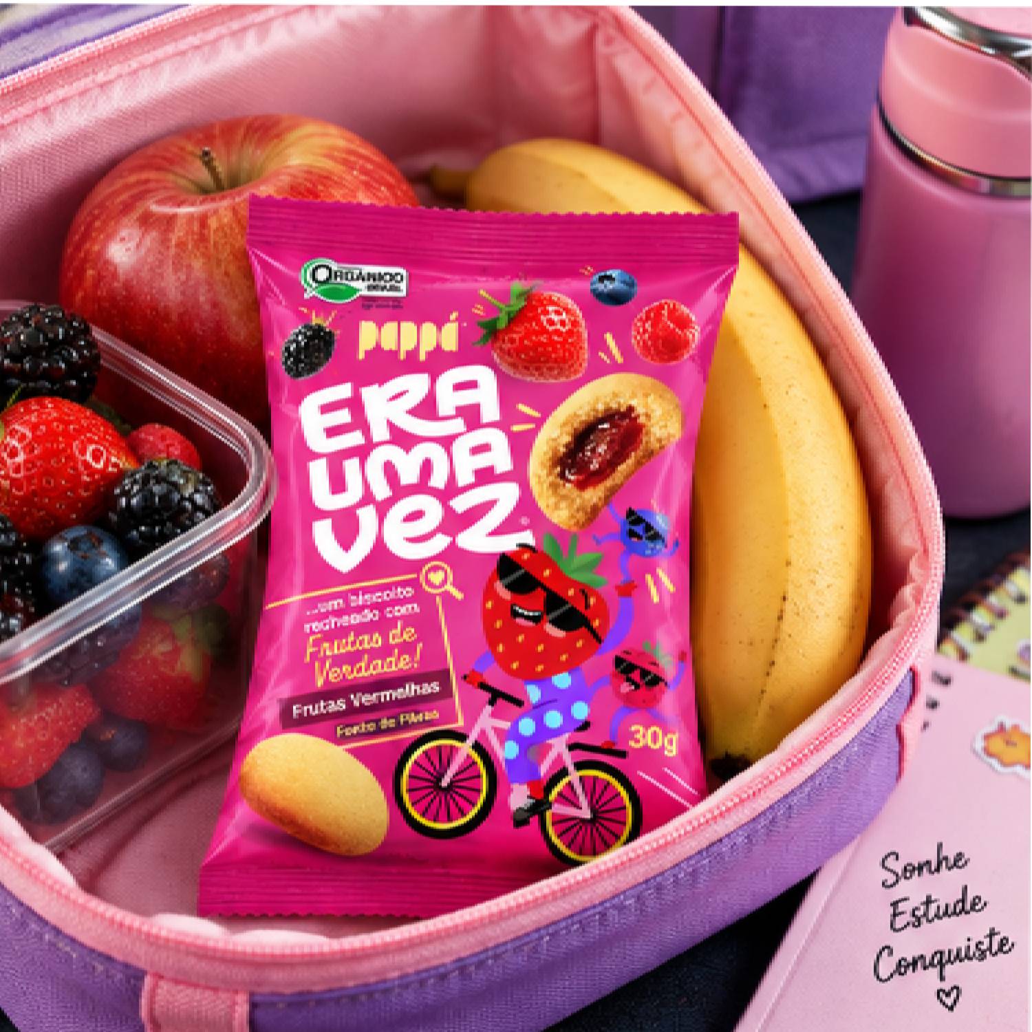 Kit 12 Biscoito Recheado Papapá Frutas Vermelhas 30g foto 6