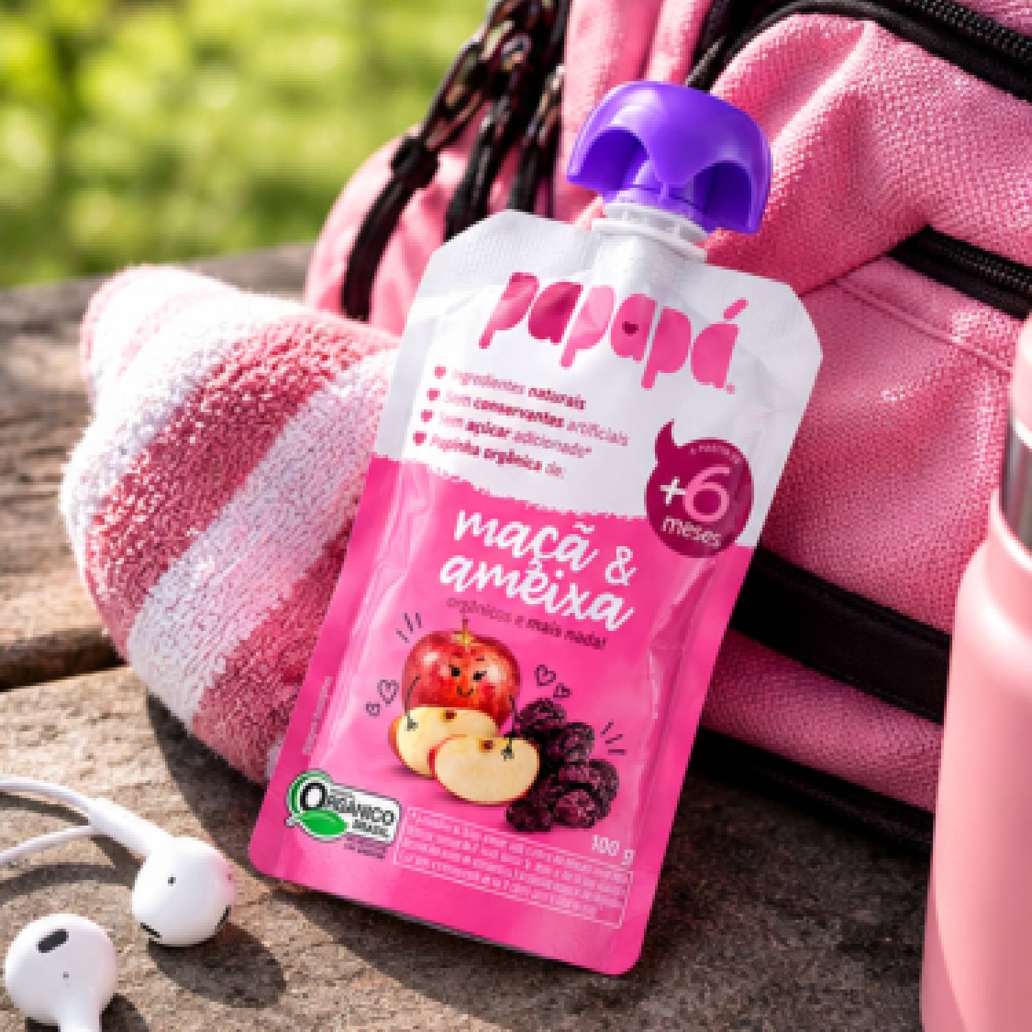 Kit 6 Papinha Orgânica Maçã e Ameixa PAPAPÁ 100g foto 8