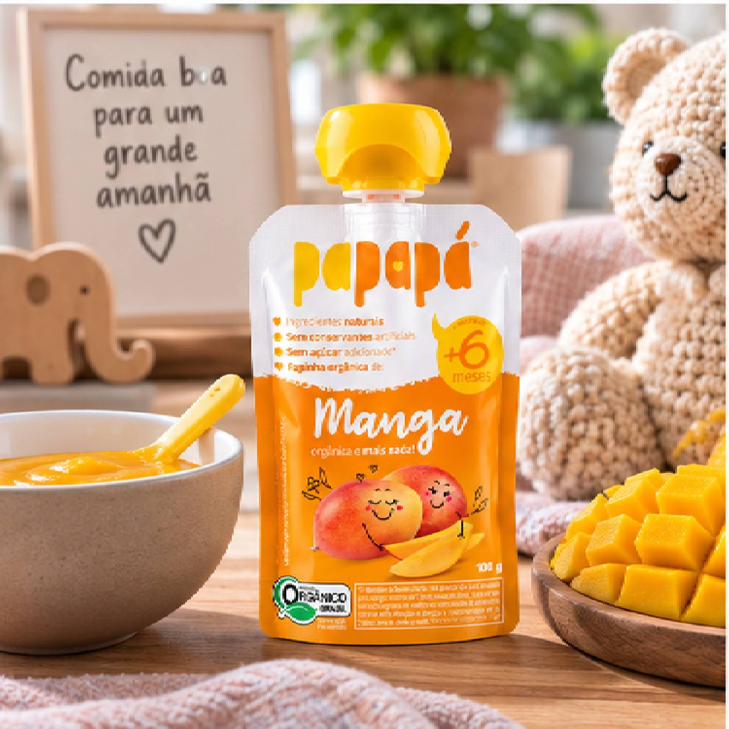 Kit 6 Papinha Orgânica Manga PAPAPÁ 100g foto 3