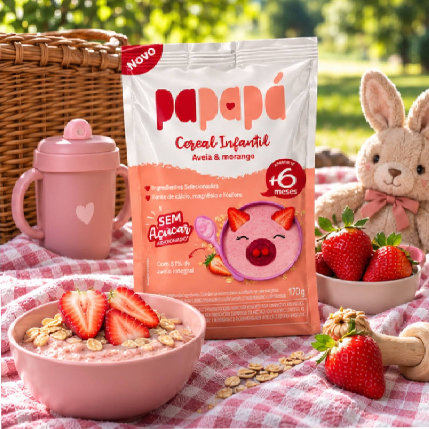 Cereal Infantil Aveia Morango e Beterraba PAPAPÁ 170g foto 7
