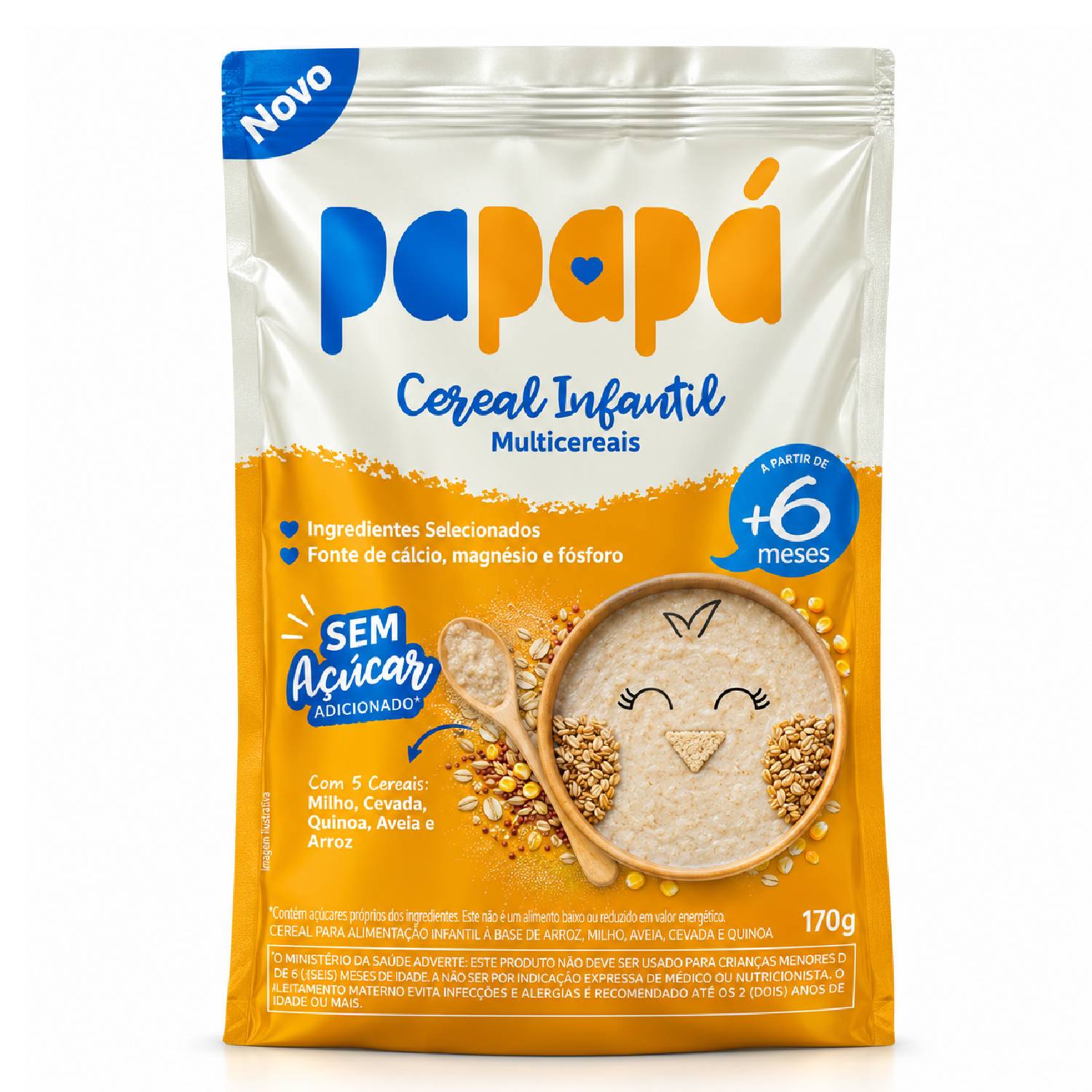 Cereal Infantil Aveia Multicereais PAPAPÁ 170g