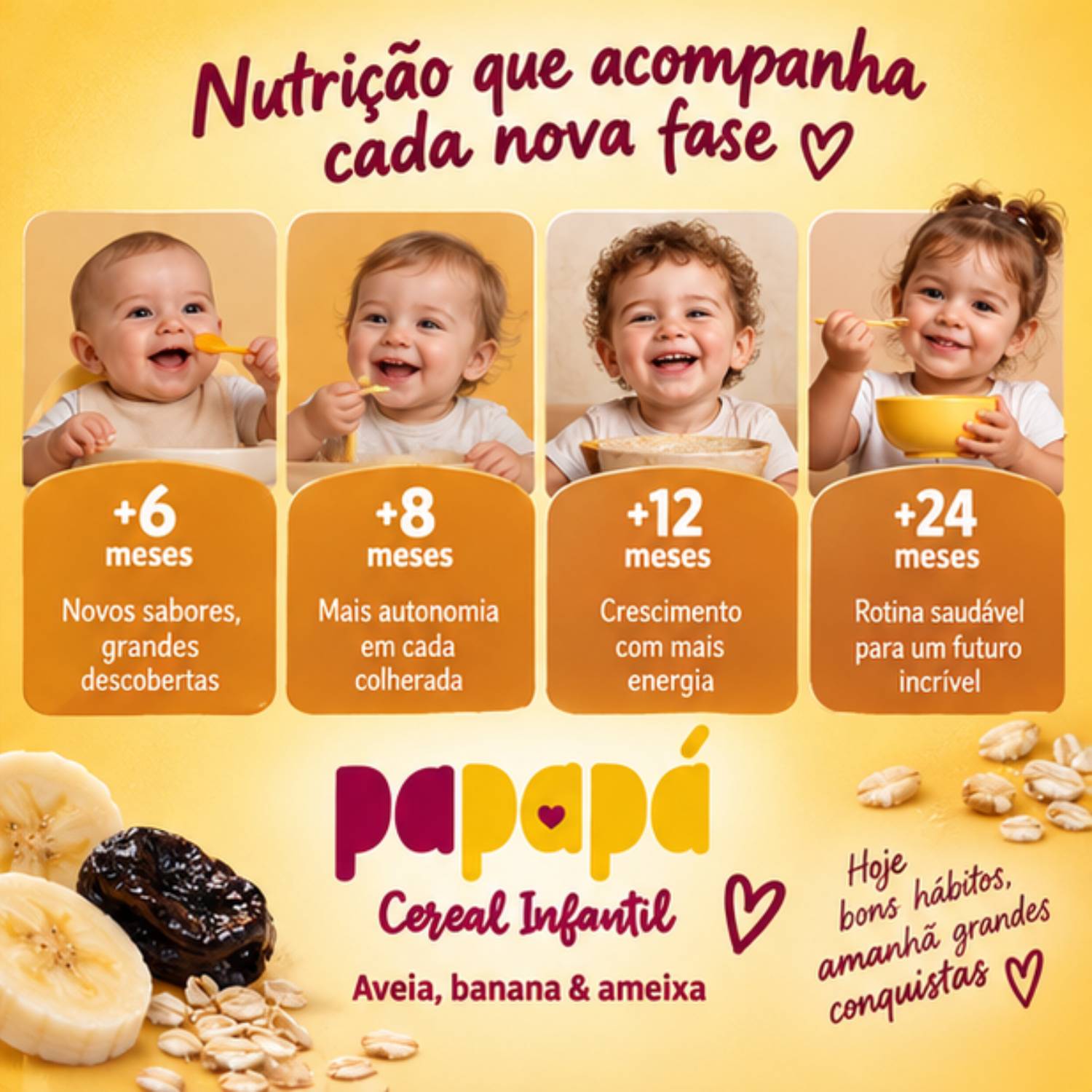 Kit 6 Cereal Infantil Aveia Multicereais PAPAPÁ 170g foto 6