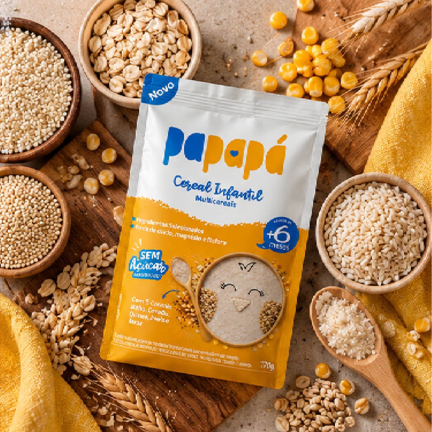Kit 6 Cereal Infantil Aveia Multicereais PAPAPÁ 170g foto 8