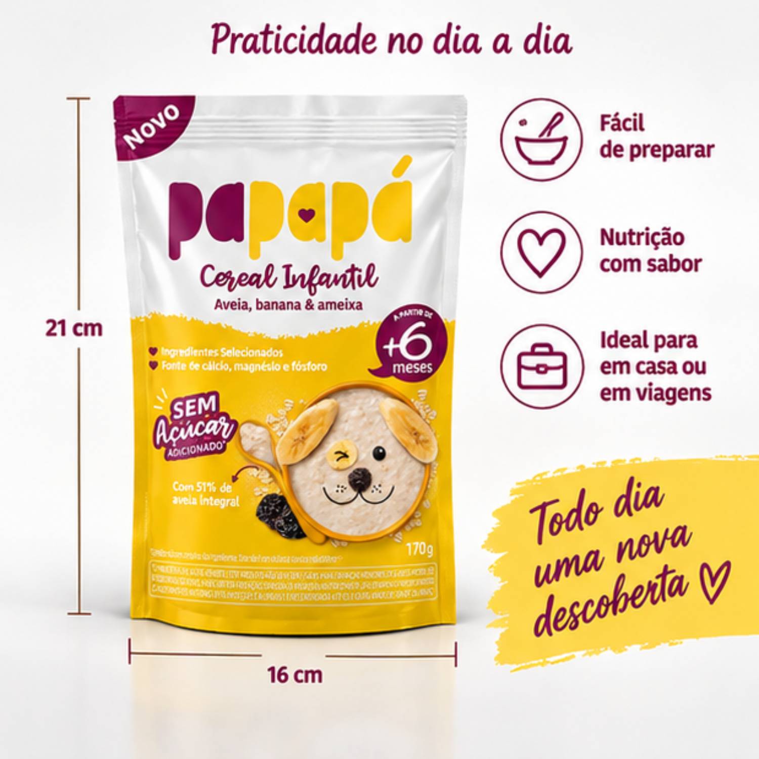 Kit Misto 3 Tipos de Cereais Infantis PapaPá 170g foto 6