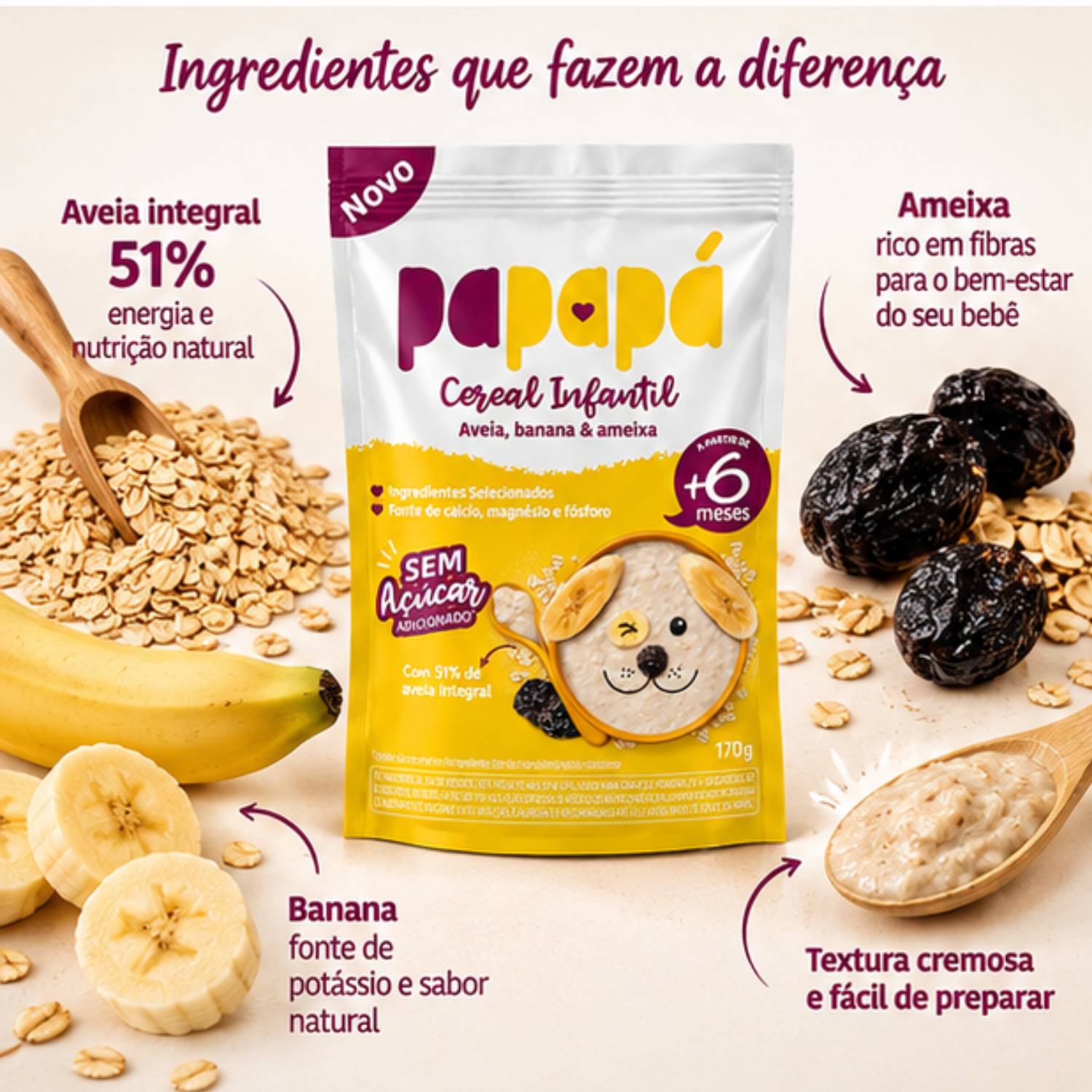 Kit Misto 9 Cereais Infantis PapaPá 170g 3 de Cada Sabor foto 4